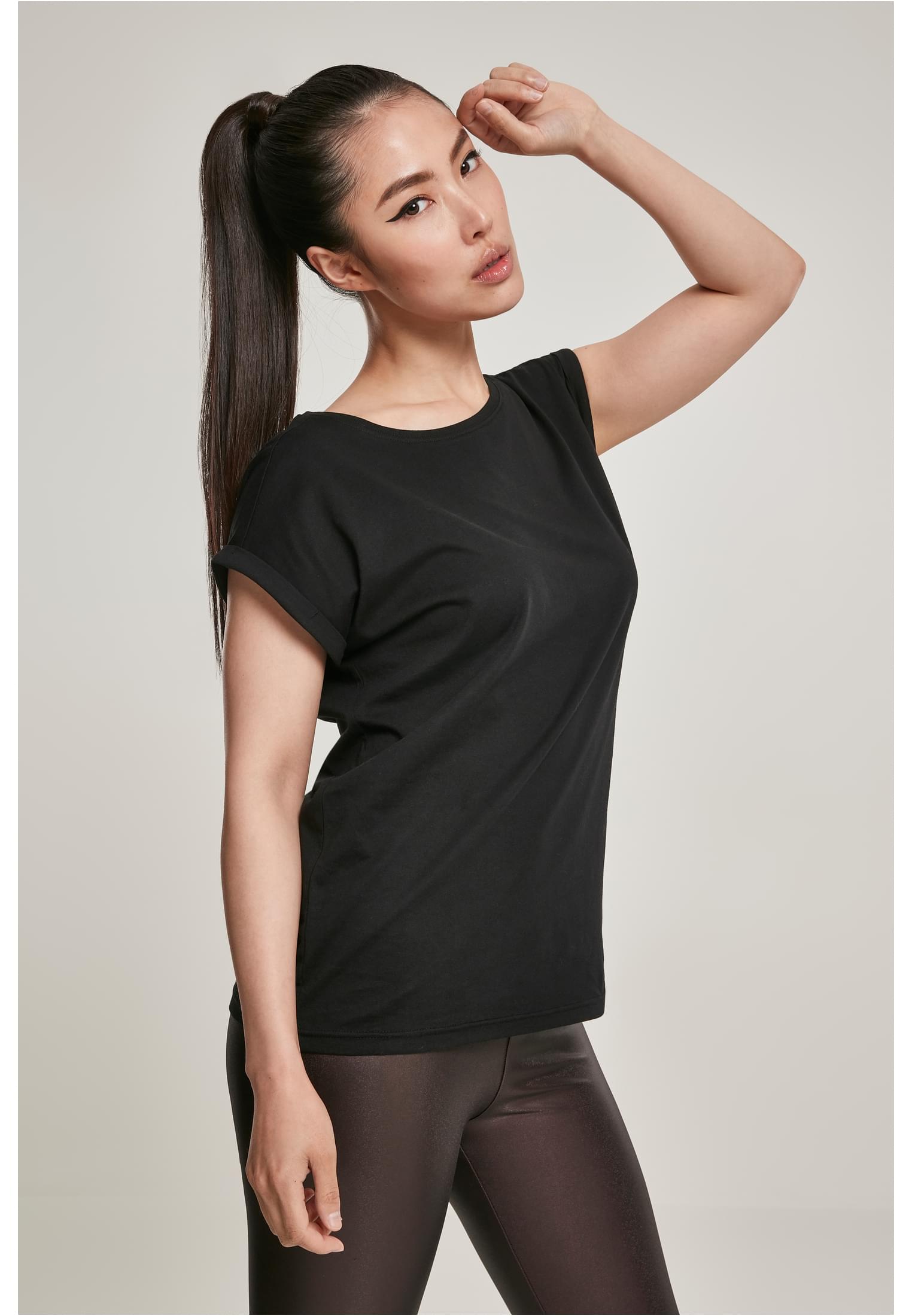 Femmes T-shirt Longue Épaules Organique Étendu Noir 3XL
 - alternate variant 1