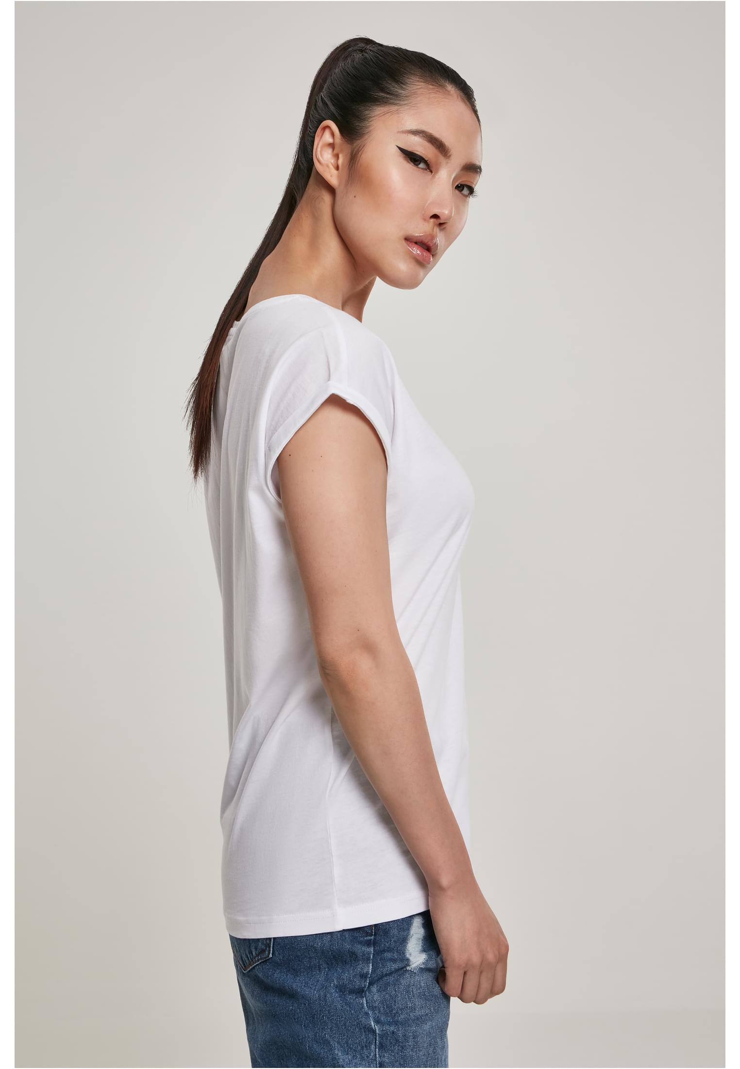 Mujeres Camiseta Amplia Hombro Orgánica Blanca 3XL
 - variant image 3