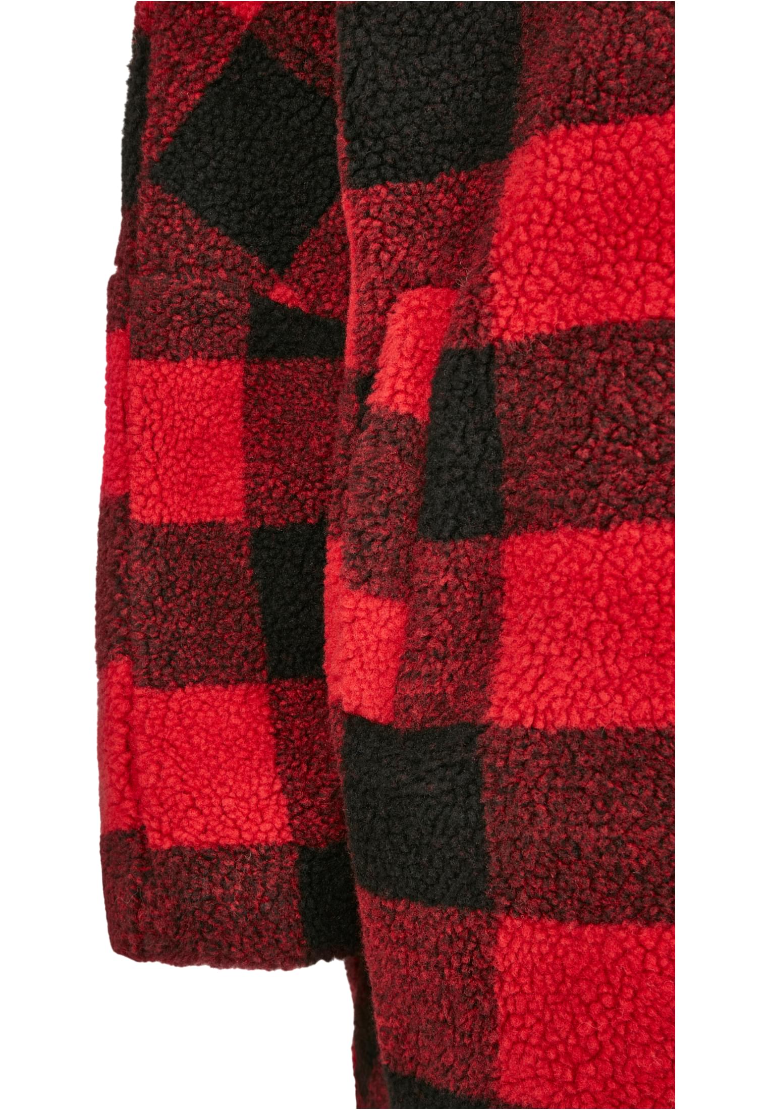 Ladies Hooded Oversized Check Sherpa Jacket firered/blk 3XL - variant image 9