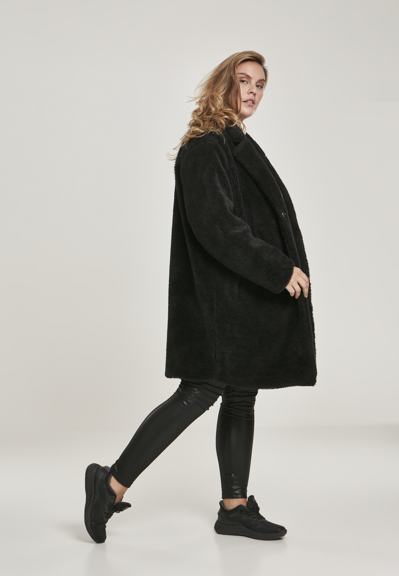 Ladies Oversized Sherpa Coat black 3XL - variant image 4