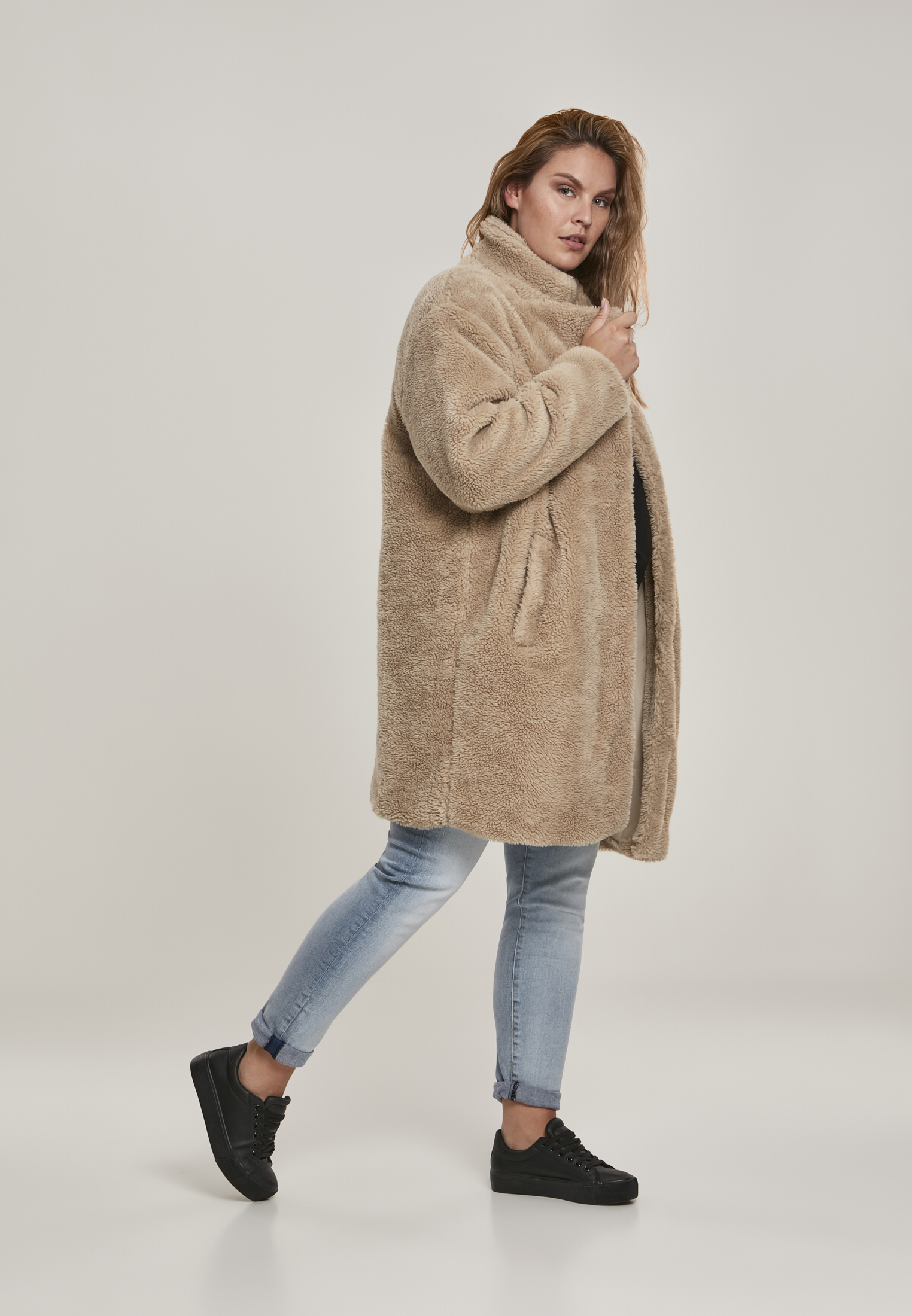 Ladies Oversized Sherpa Coat sand 3XL - variant image 4