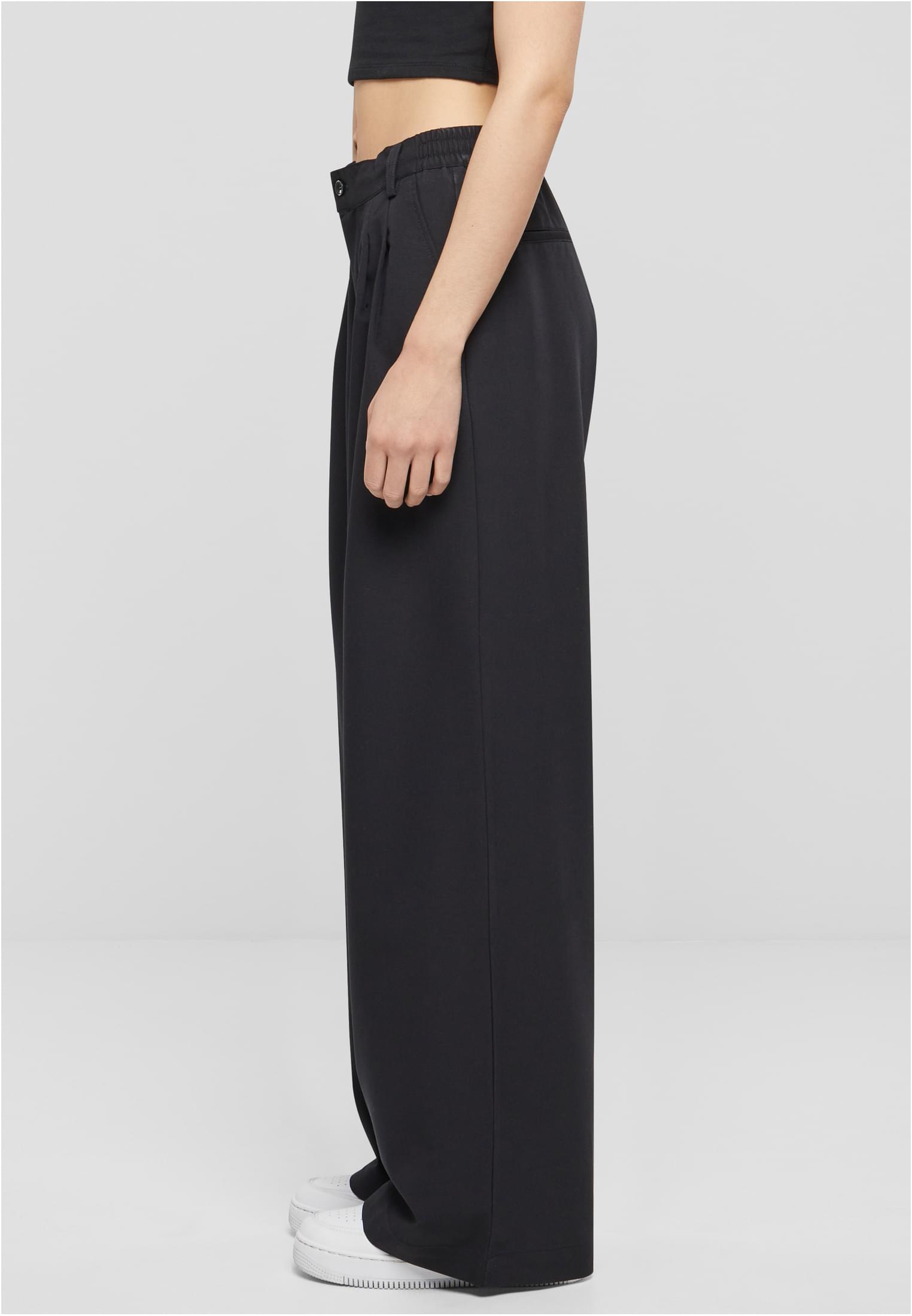 Pantalones de corte ultra ancho con pliegues para mujer negros 26
 - variant image 1