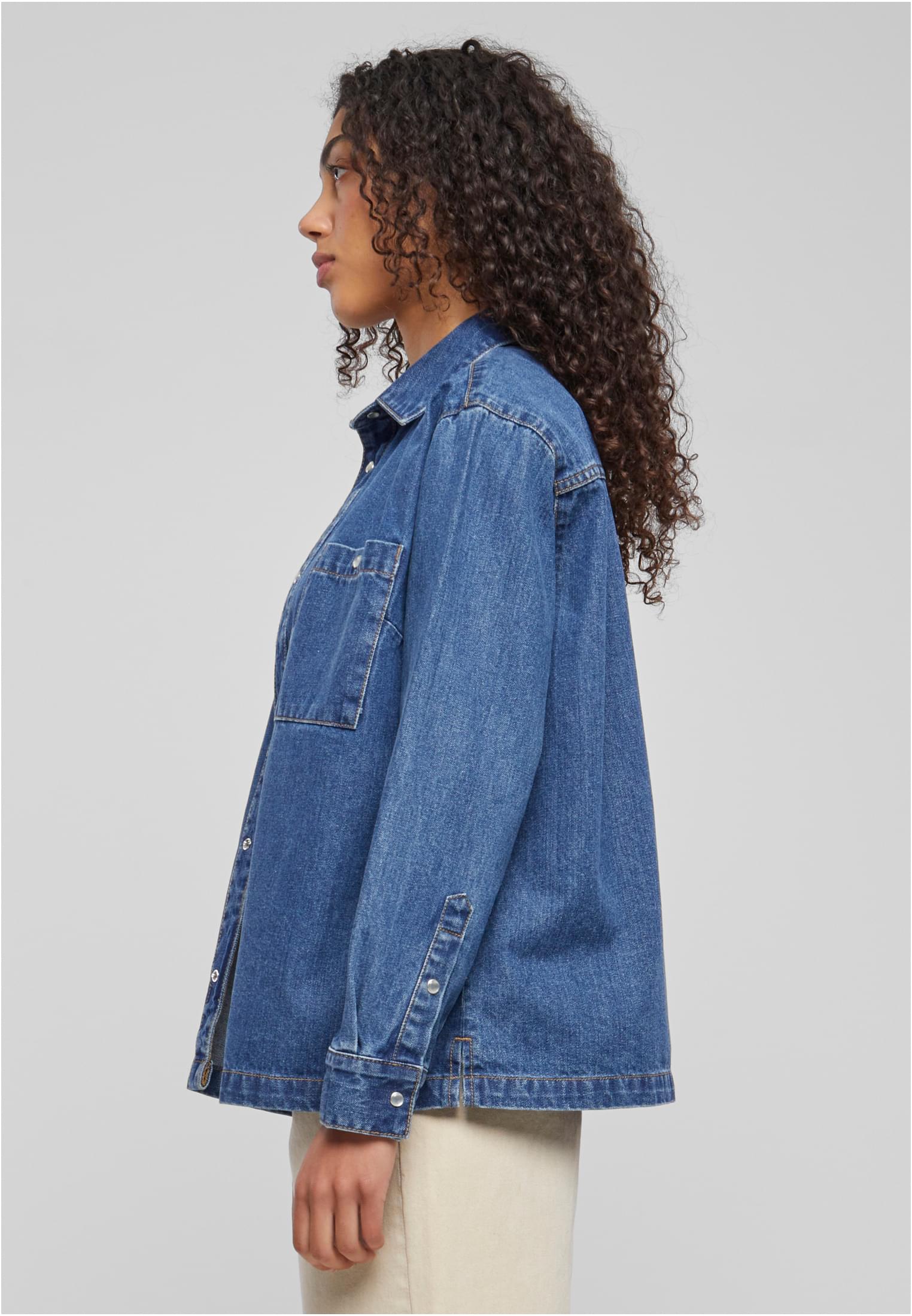 Chemise en denim oversize pour femmes, indigo délavé, taille 3XL
 - variant image 1