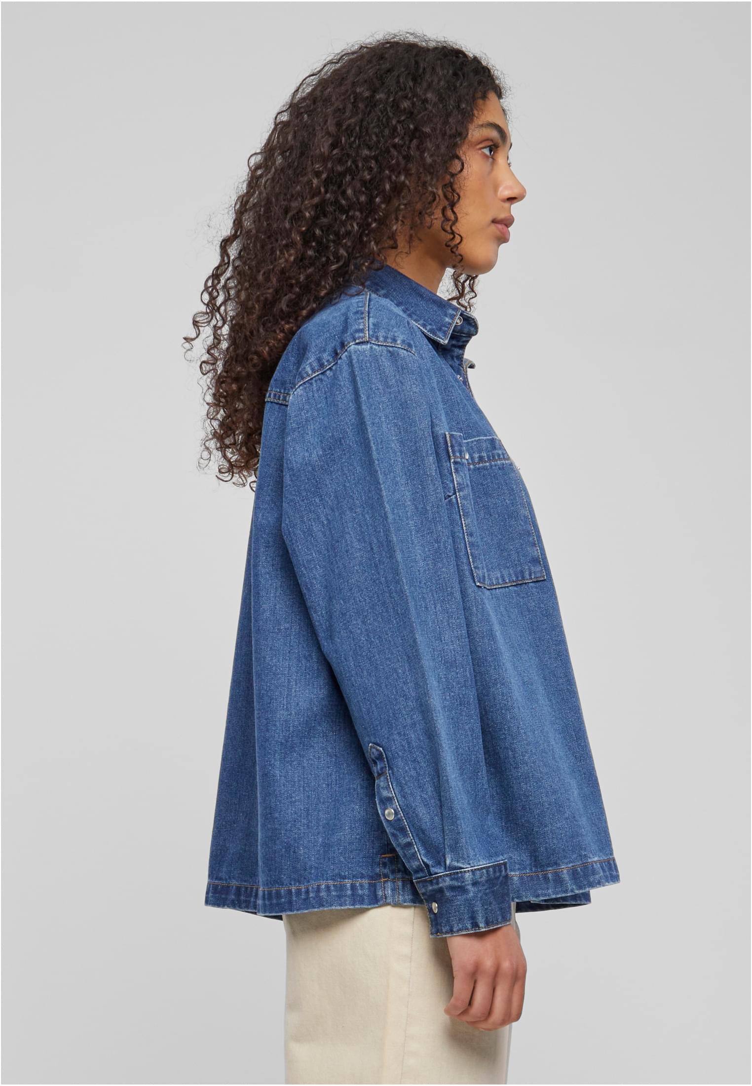 Chemise en denim oversize pour femmes, indigo délavé, taille 3XL
 - variant image 3