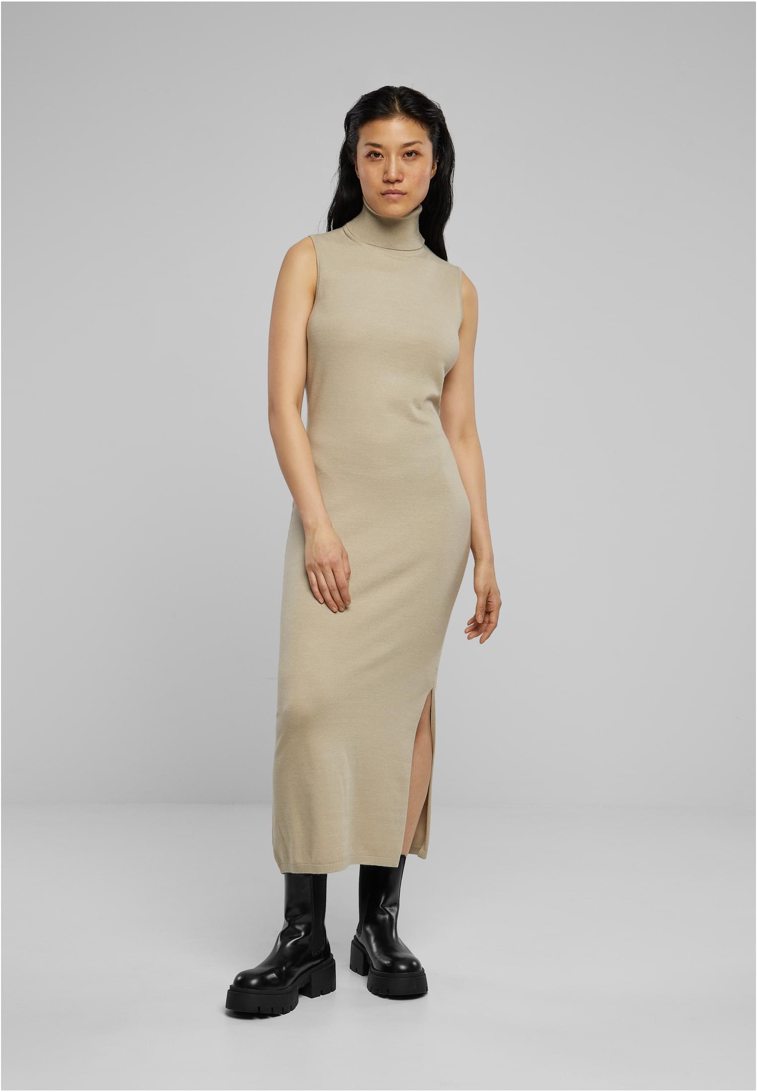 Ladies Knitted Eco Viscose Turtleneck Dress wetsand 3XL - variant image 4
