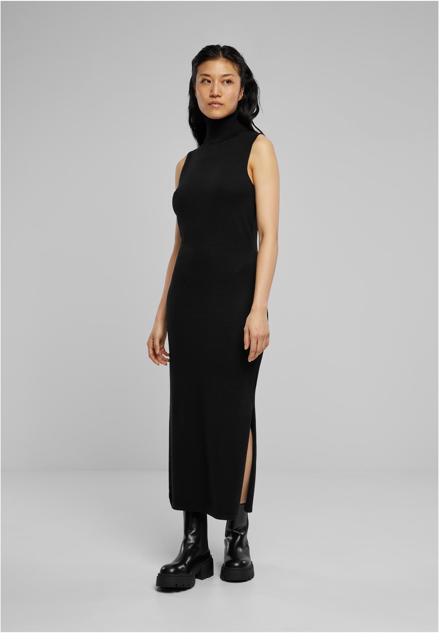 Ladies Knitted Eco Viscose Turtleneck Dress black L - variant image 4