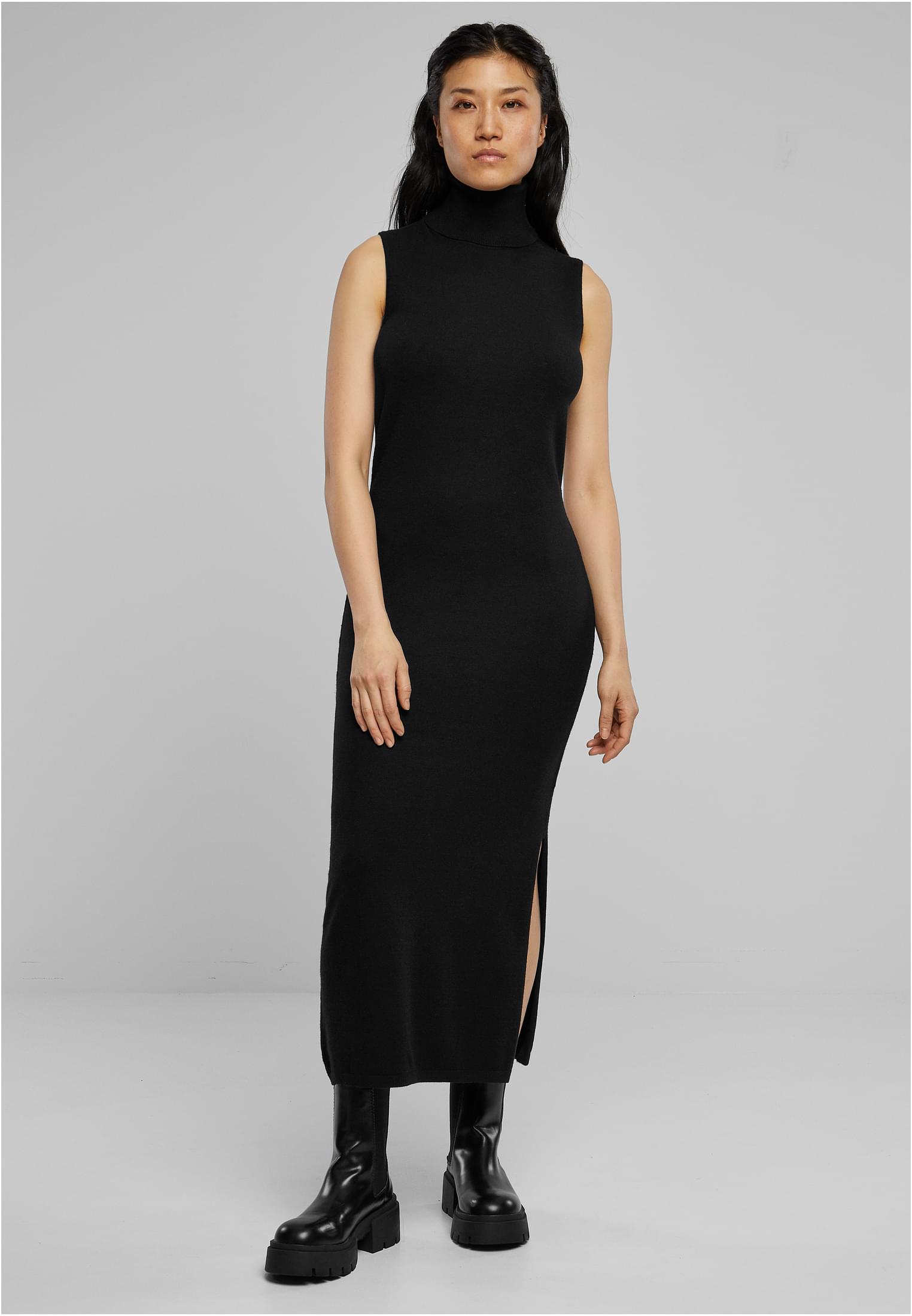 Ladies Knitted Eco Viscose Turtleneck Dress black L - alternate variant 1
