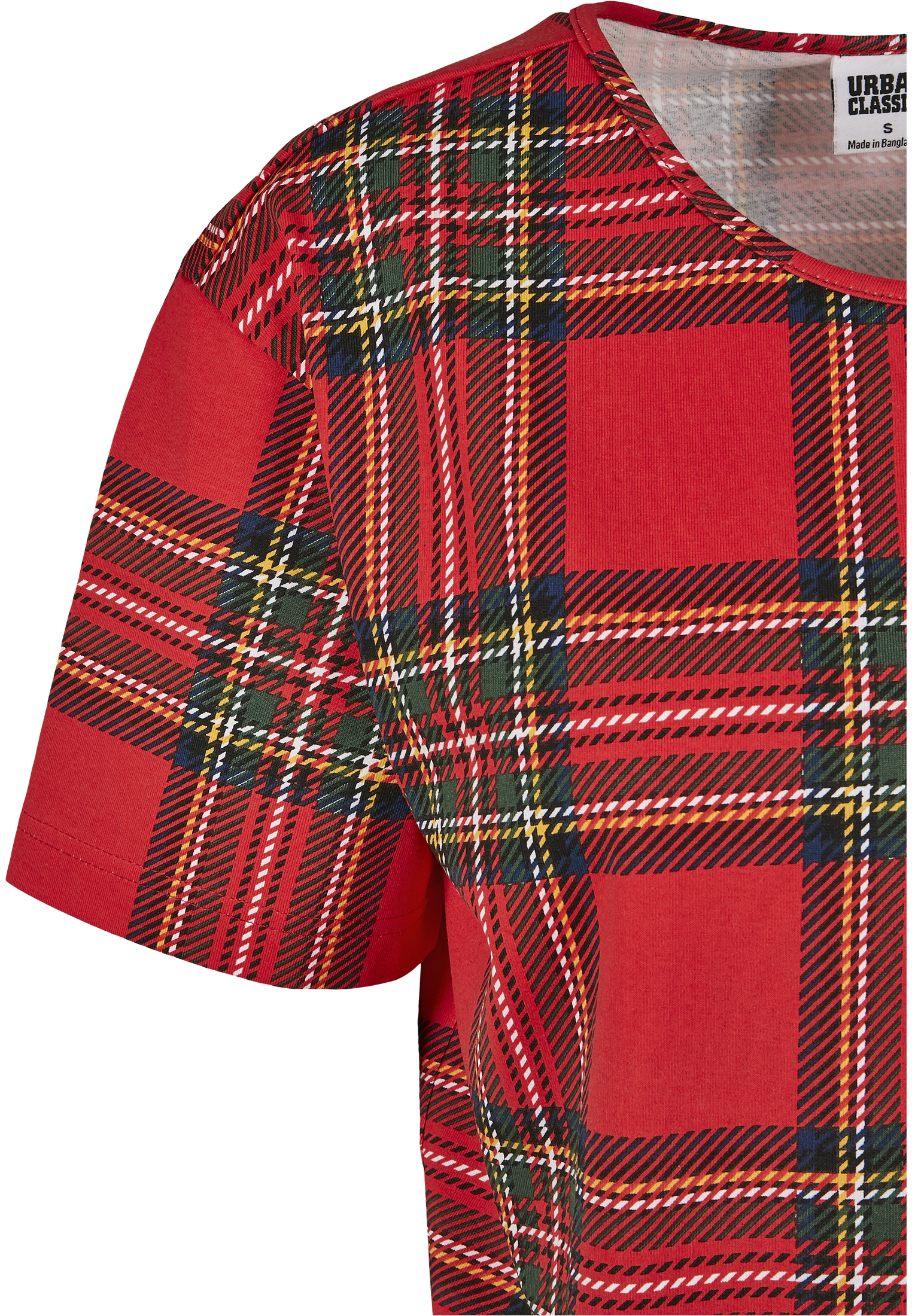 Femmes Coupe Chemane Tartan T-shirt Long Oversize rouge/noir L
 - variant image 8