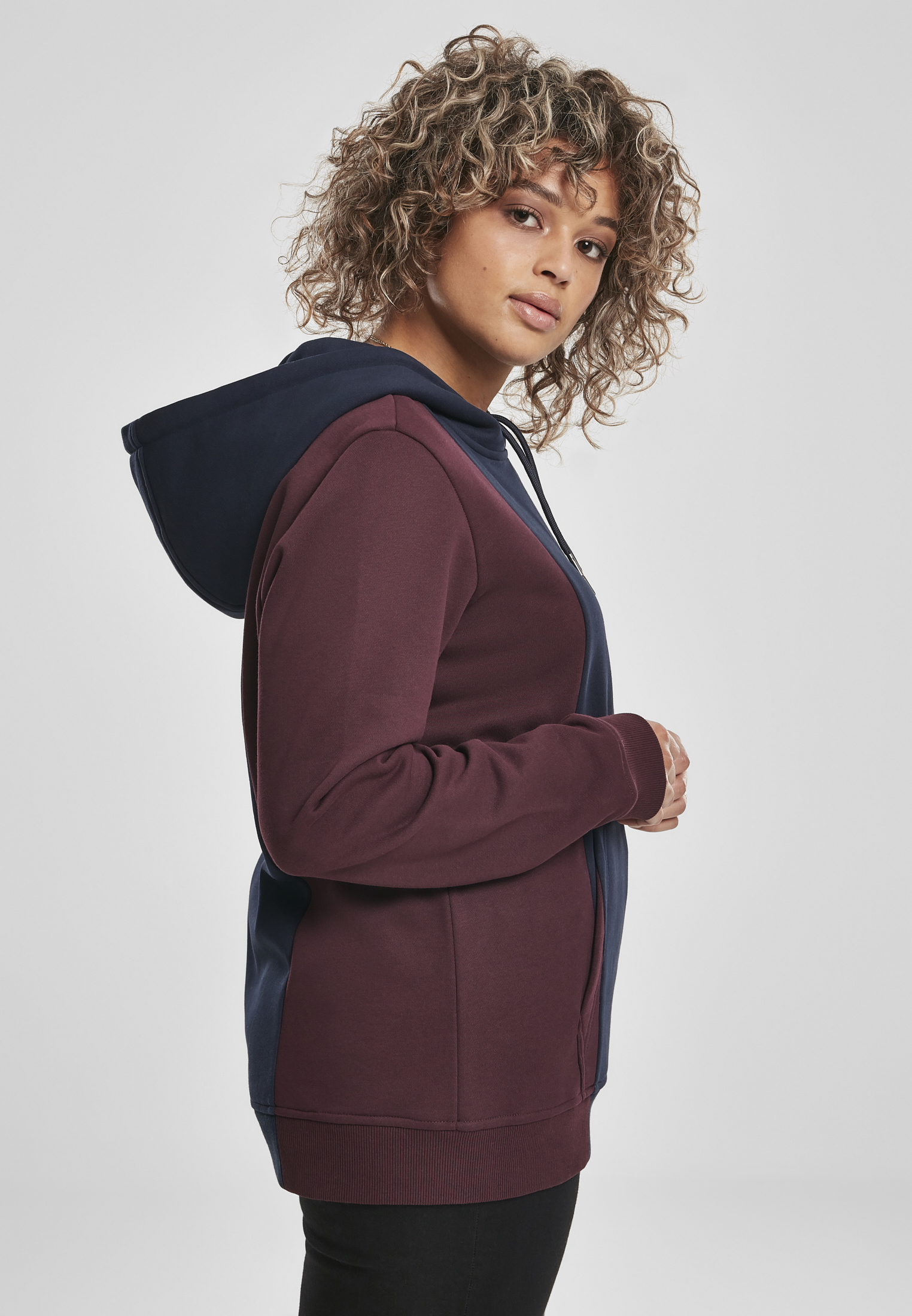 Ladies Tripple Hoody redwine/midnightnavy 3XL - variant image 3