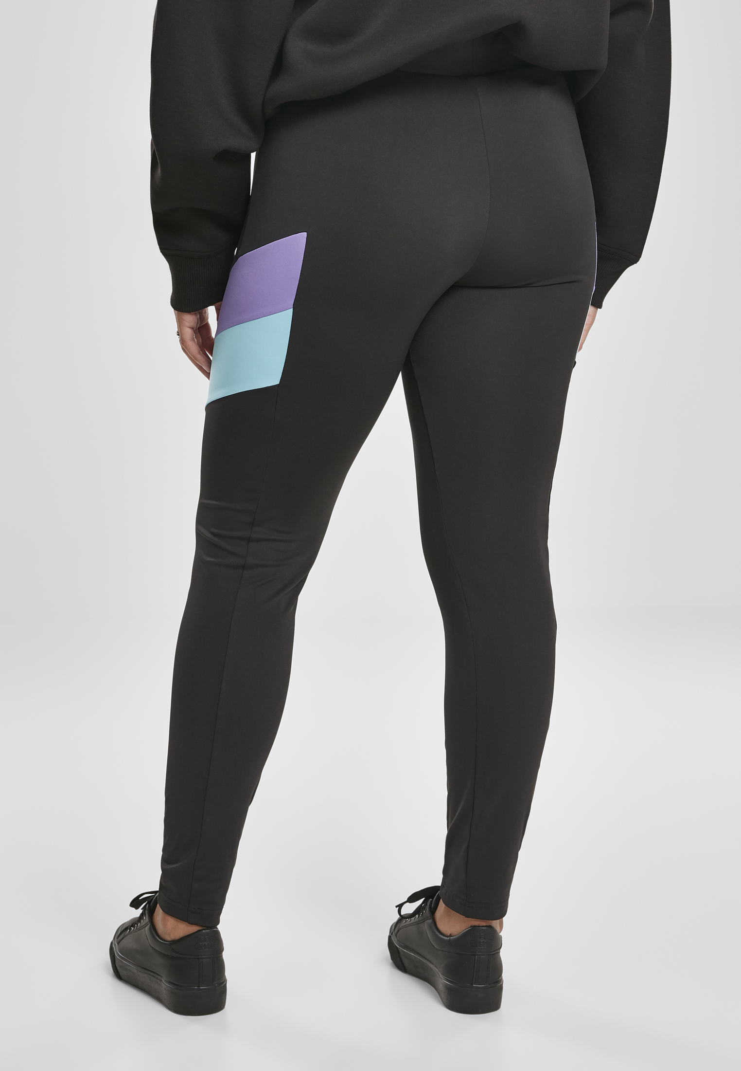 Ladies Color Block Leggings black/ultraviolet 3XL - variant image 2