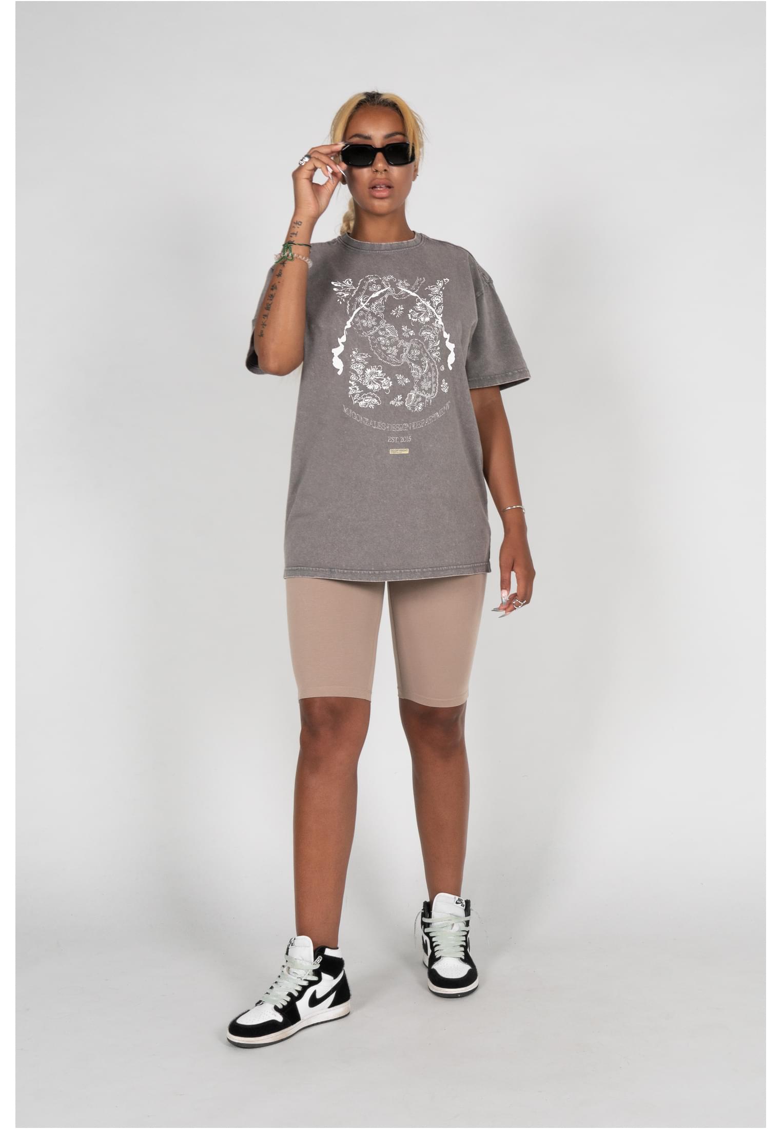 Ladies Paisley x Acid Washed Heavy Oversize Tee asphalt 3XL - variant image 2