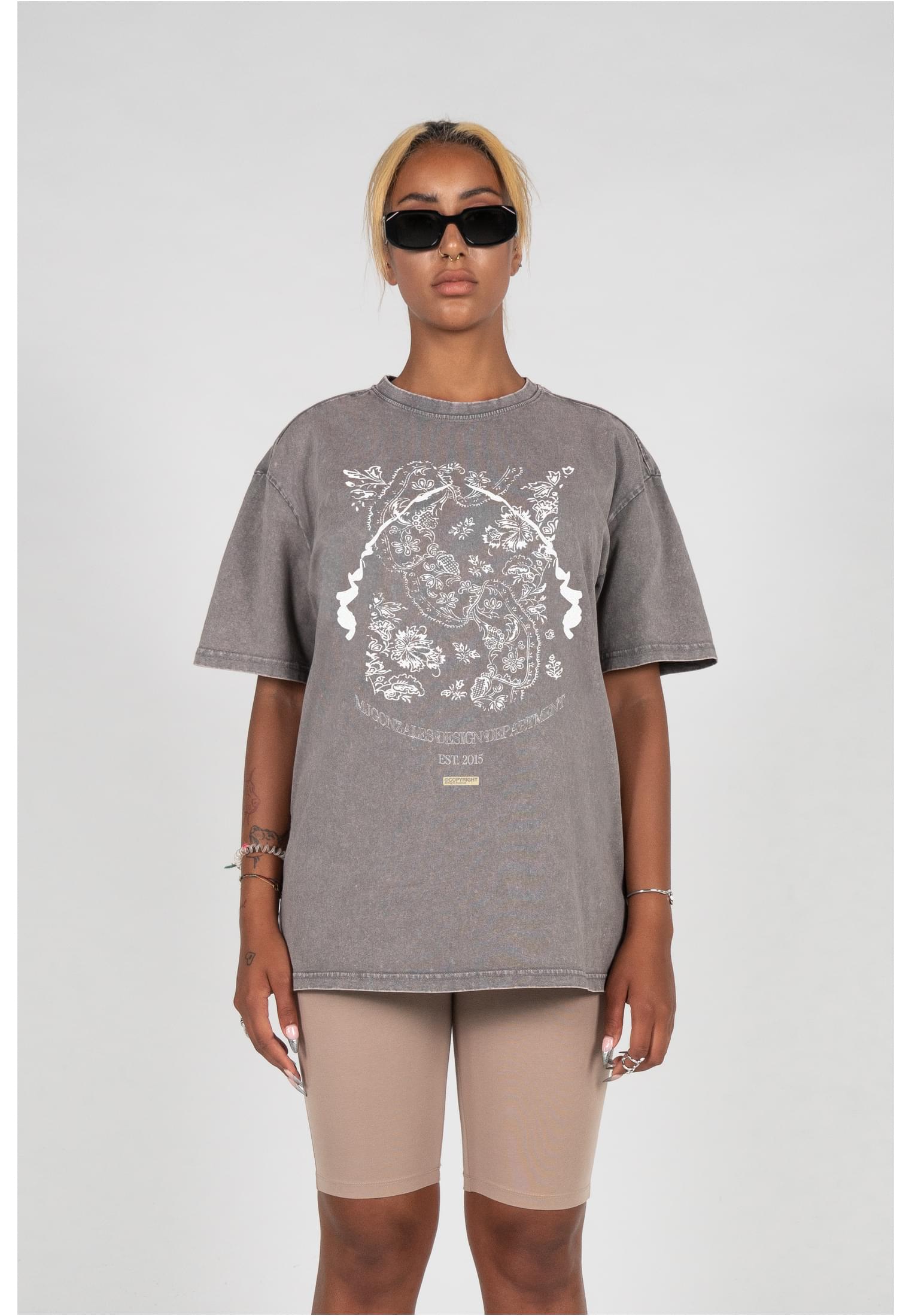 Ladies Paisley x Acid Washed Heavy Oversize Tee asphalt 3XL - variant image 3