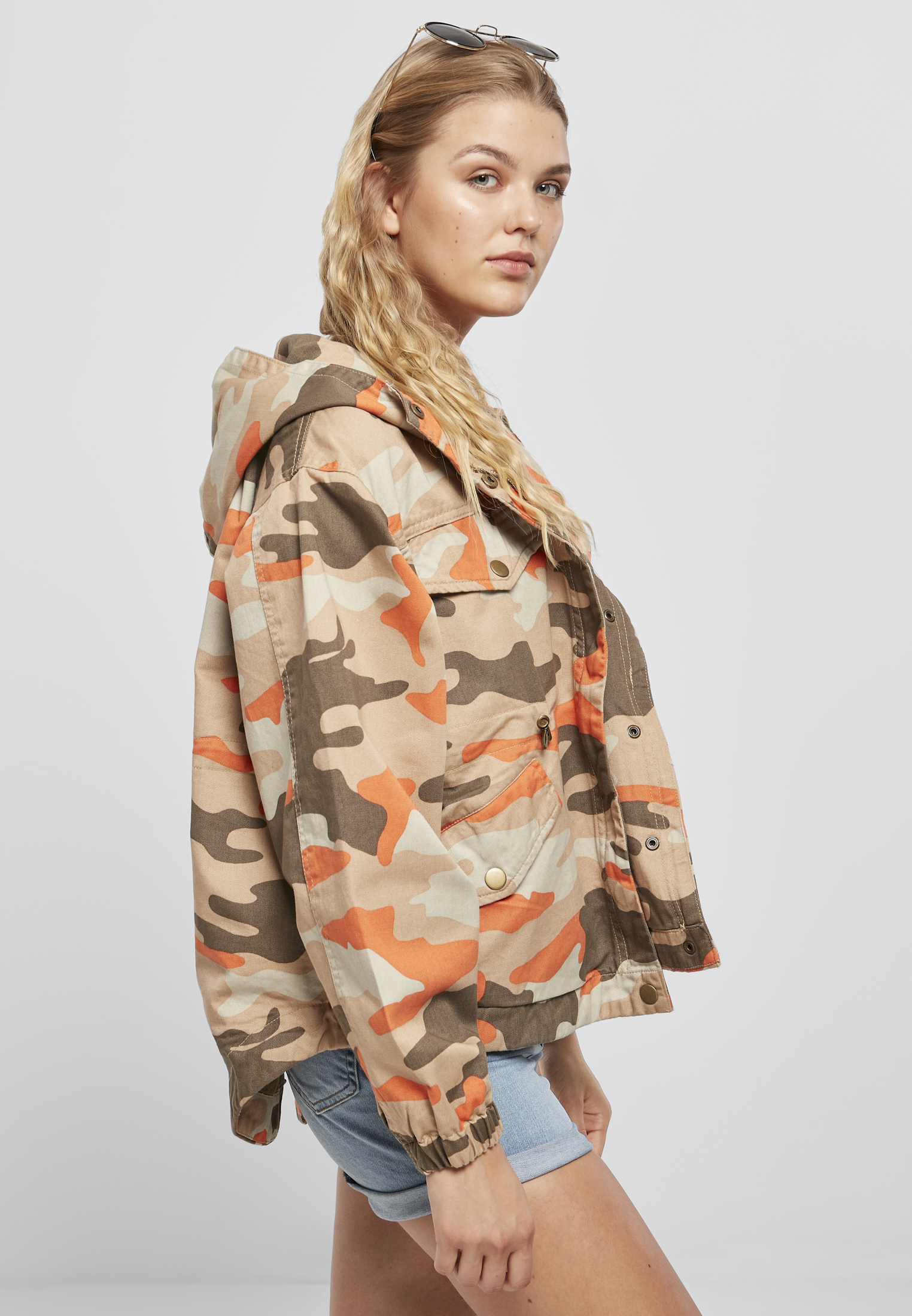 Ladies Oversized Camo Parka Jacket brick camo L - variant image 3