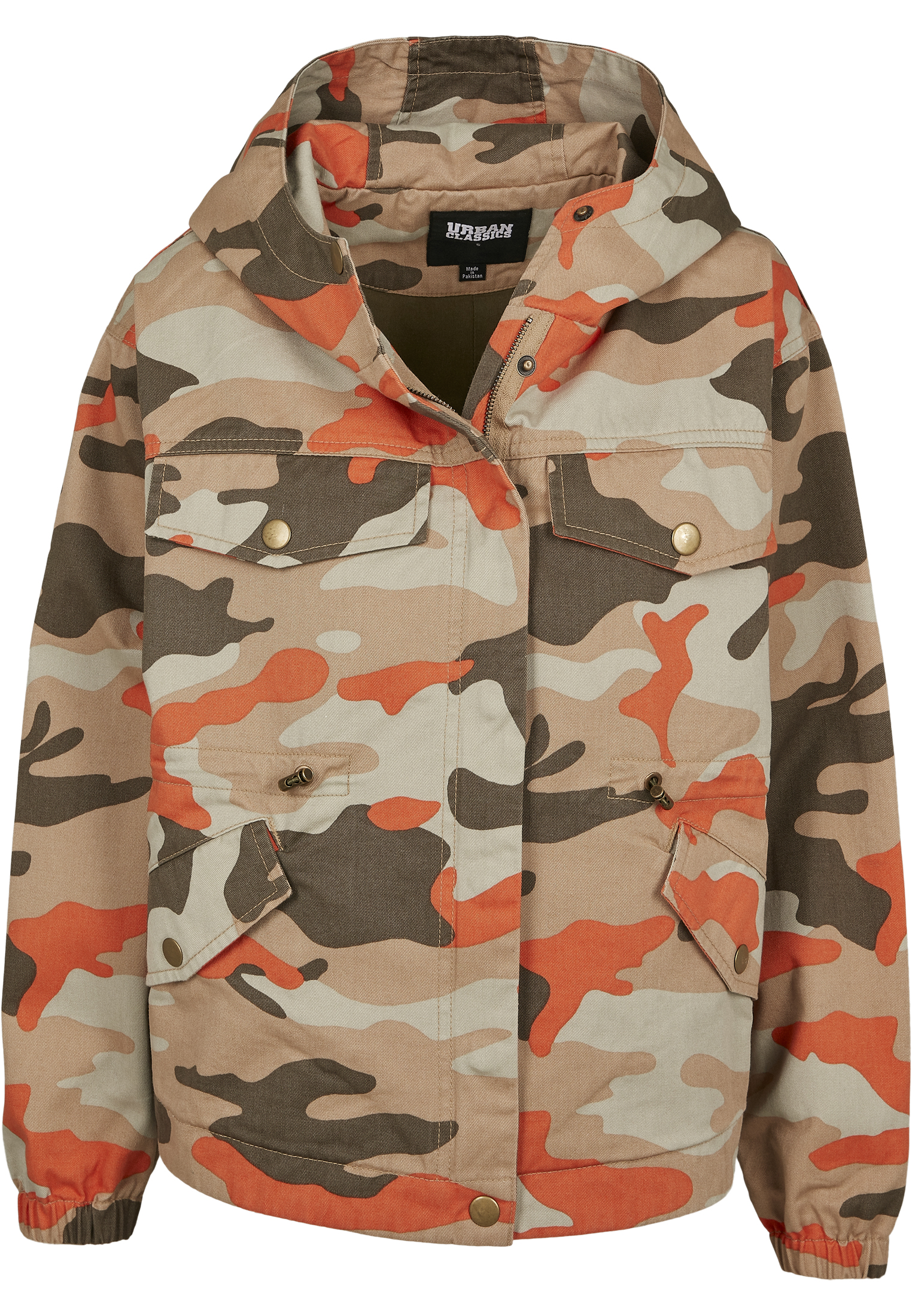 Ladies Oversized Camo Parka Jacket brick camo L - variant image 5