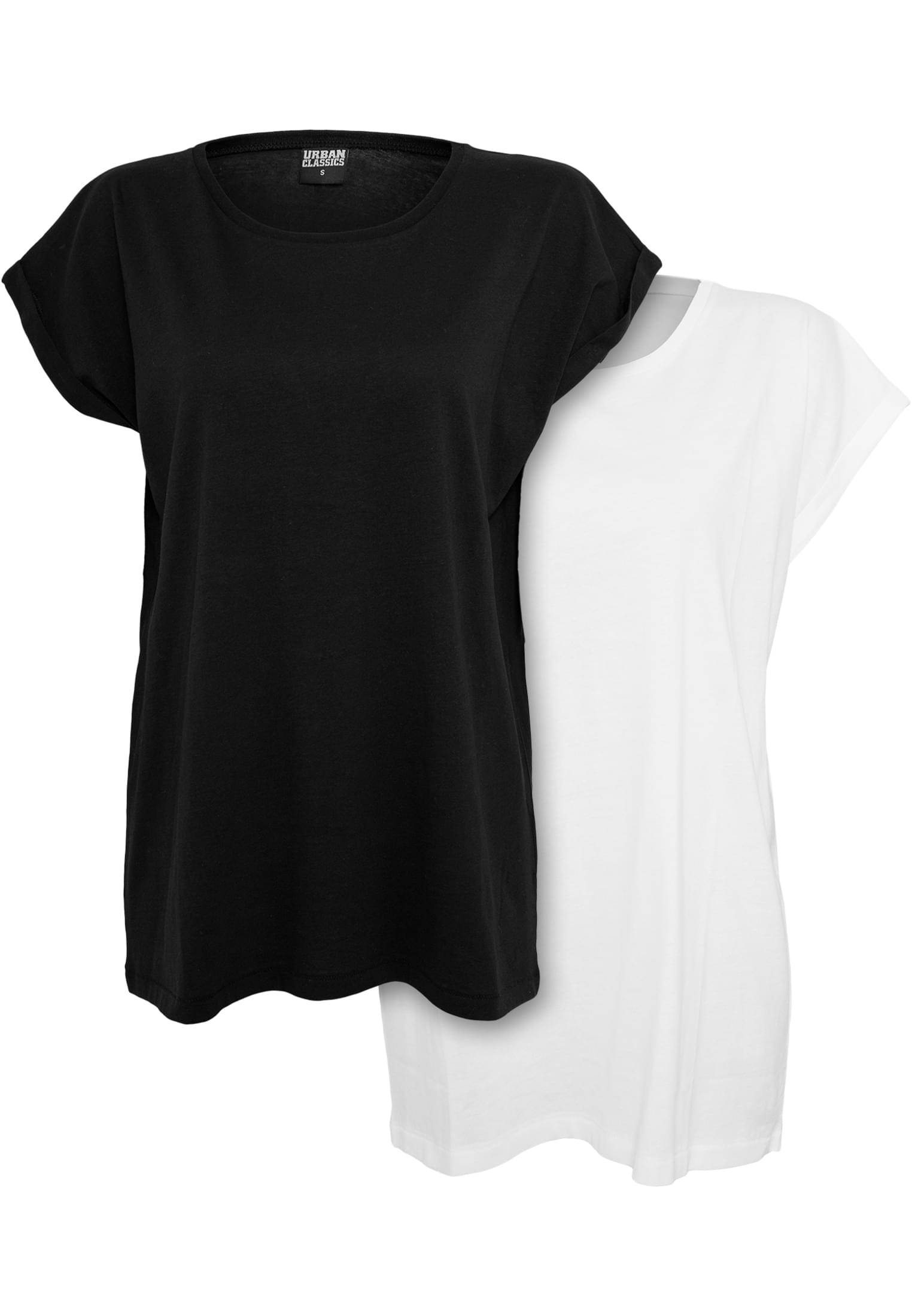 T-shirt Femme Épaules Étendues 2 Paquet Noir/Blanc 3XL
 - alternate variant 1