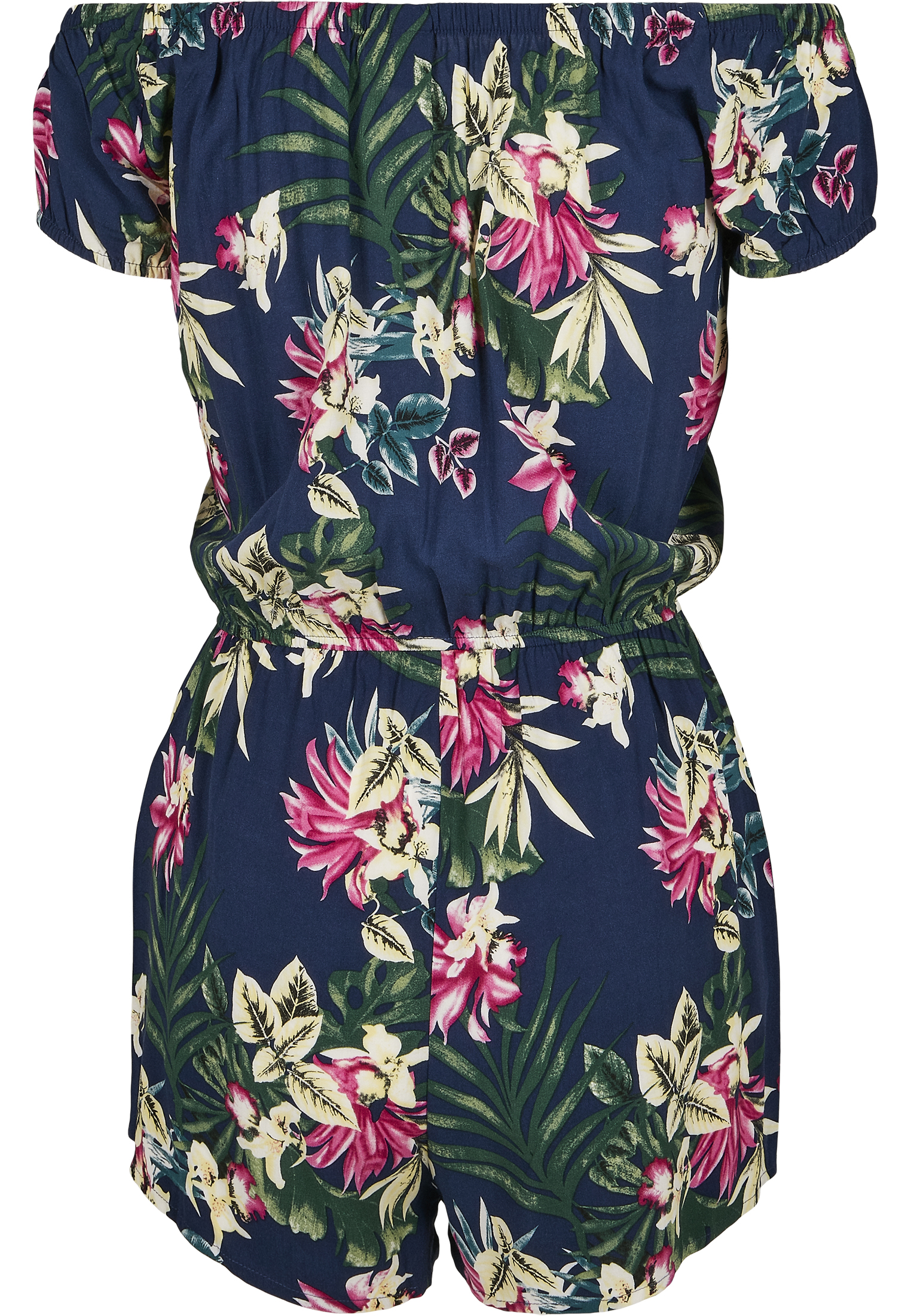 Ladies AOP Off Shoulder Short Jumpsuit blue flower 3XL - variant image 6