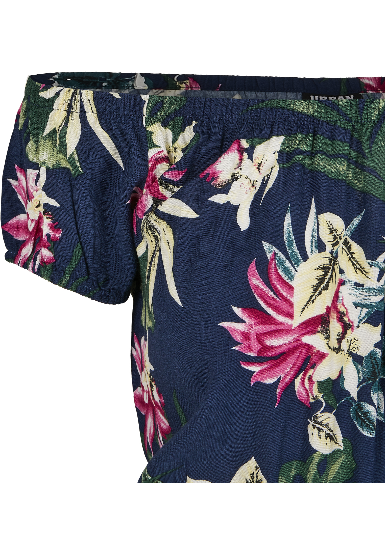 Ladies AOP Off Shoulder Short Jumpsuit blue flower 3XL - variant image 7