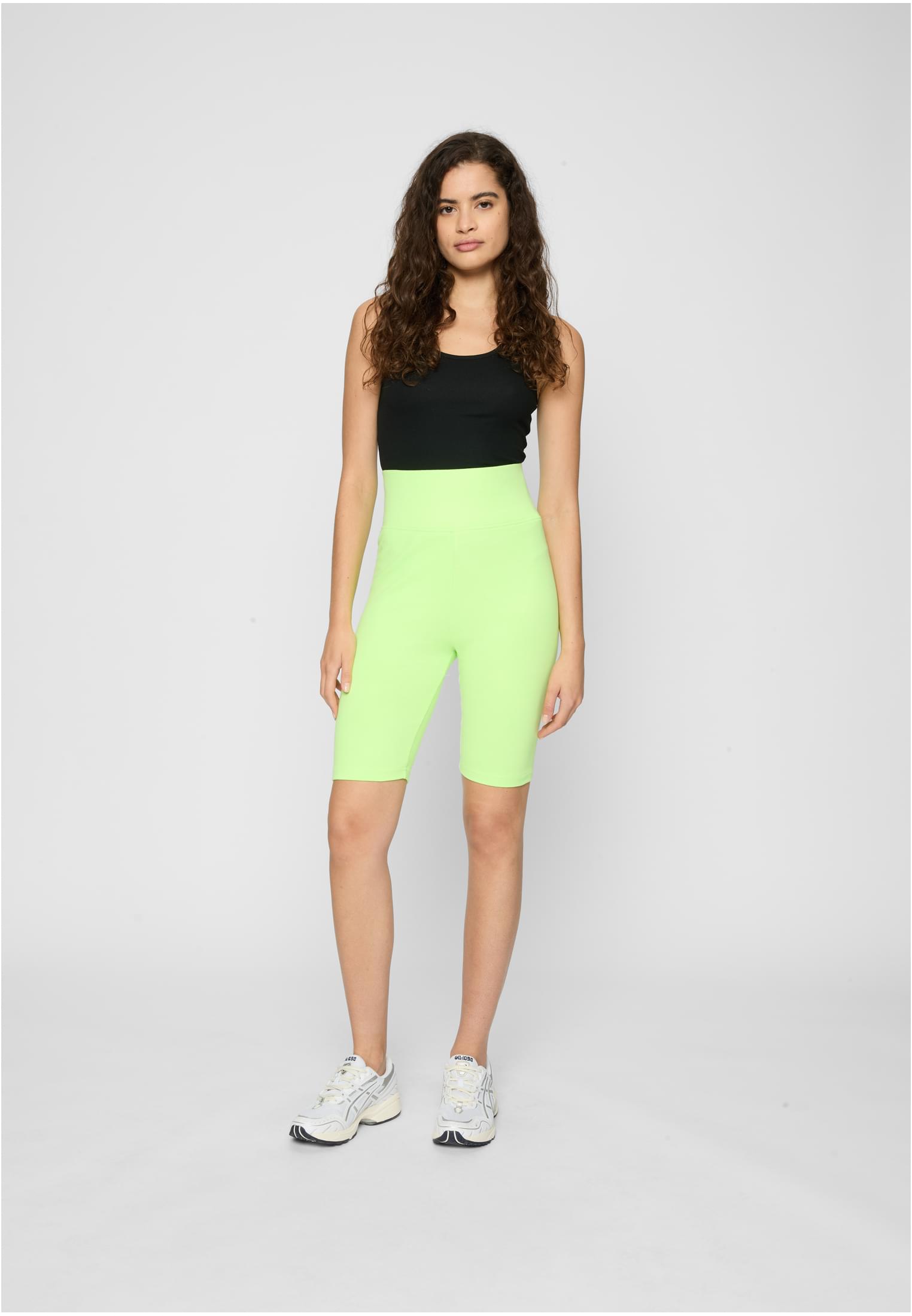 Ladies High Waist Cycle Shorts 2-Pack electriclime/black L - variant image 2