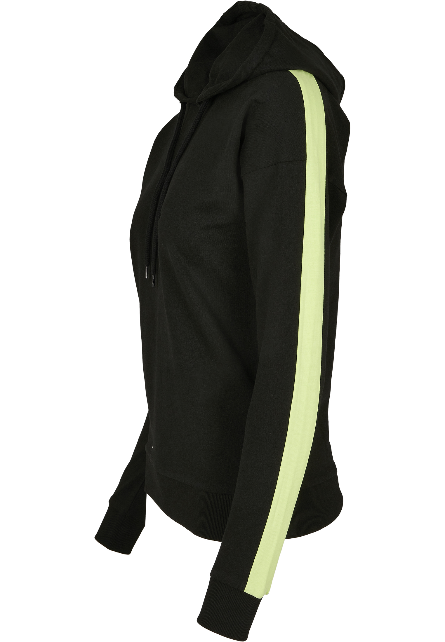 Ladies Neon Shoulder Stripe Hoody black/electriclime L - variant image 7