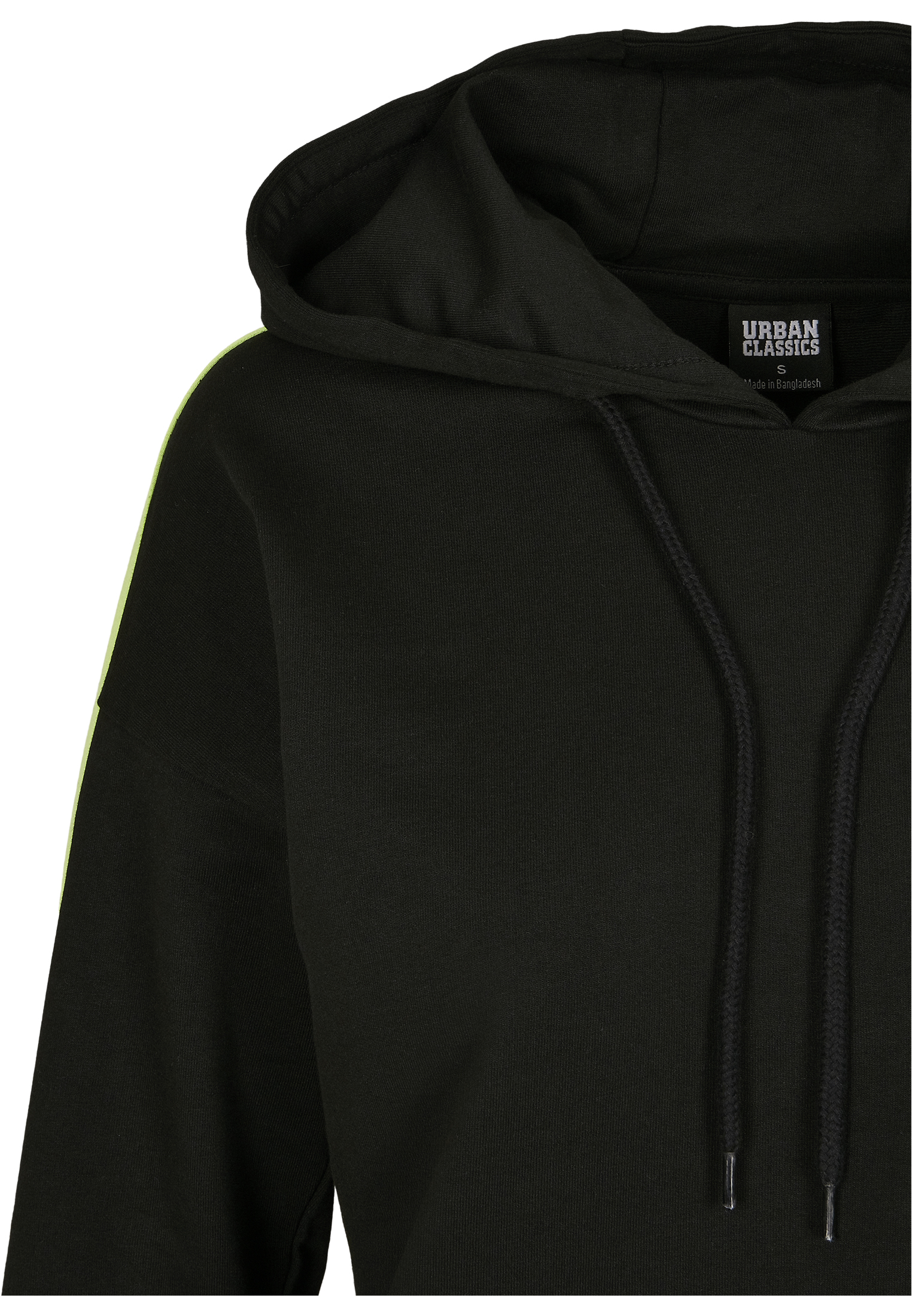 Ladies Neon Shoulder Stripe Hoody black/electriclime L - variant image 9