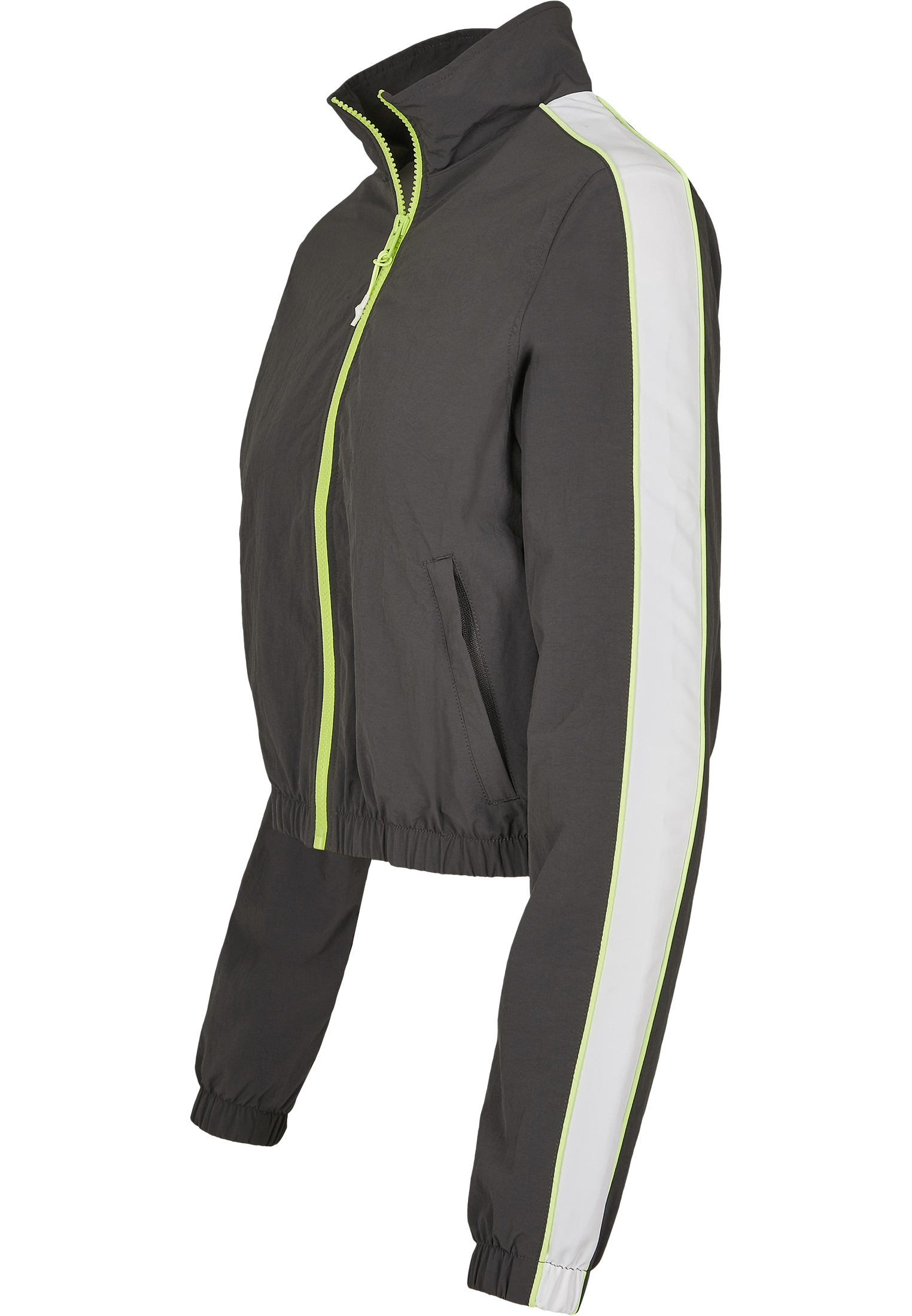 Ladies Short Piped Track Jacket darkshadow/electriclime L - variant image 7