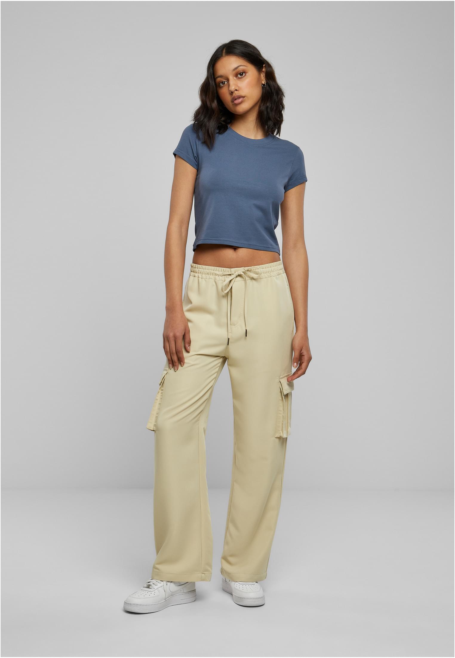 Ladies Stretch Jersey Cropped Tee vintageblue L - variant image 4