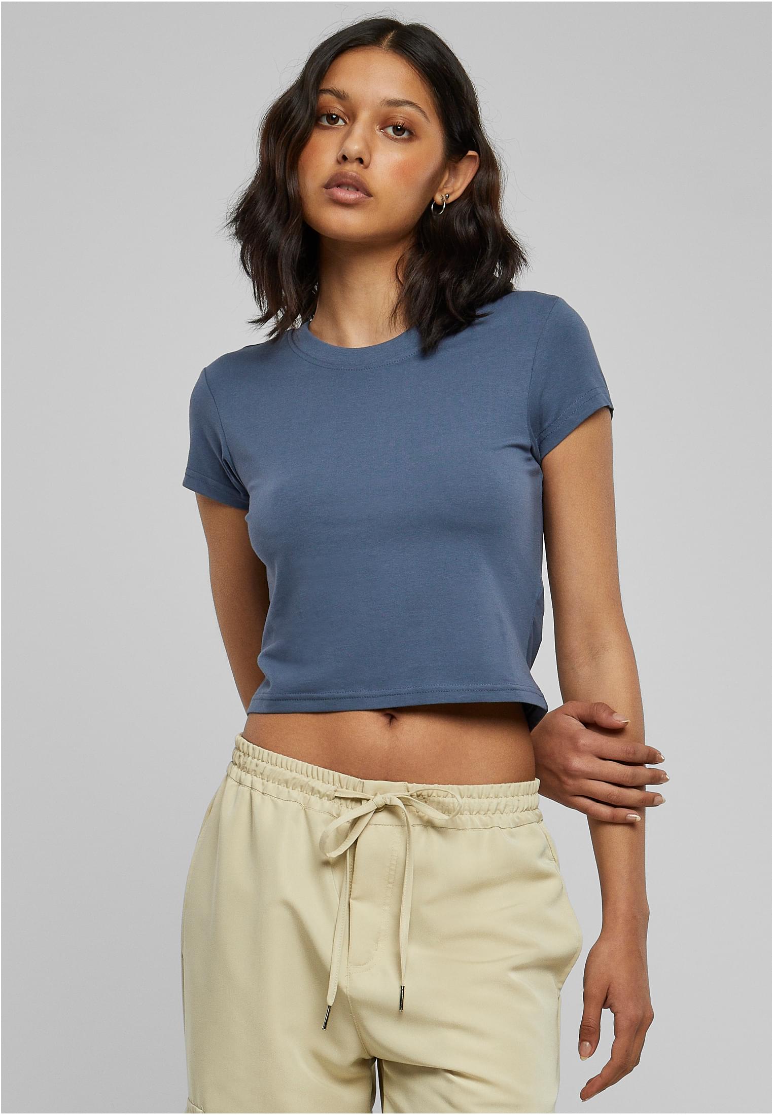 Ladies Stretch Jersey Cropped Tee vintageblue L - alternate variant 5