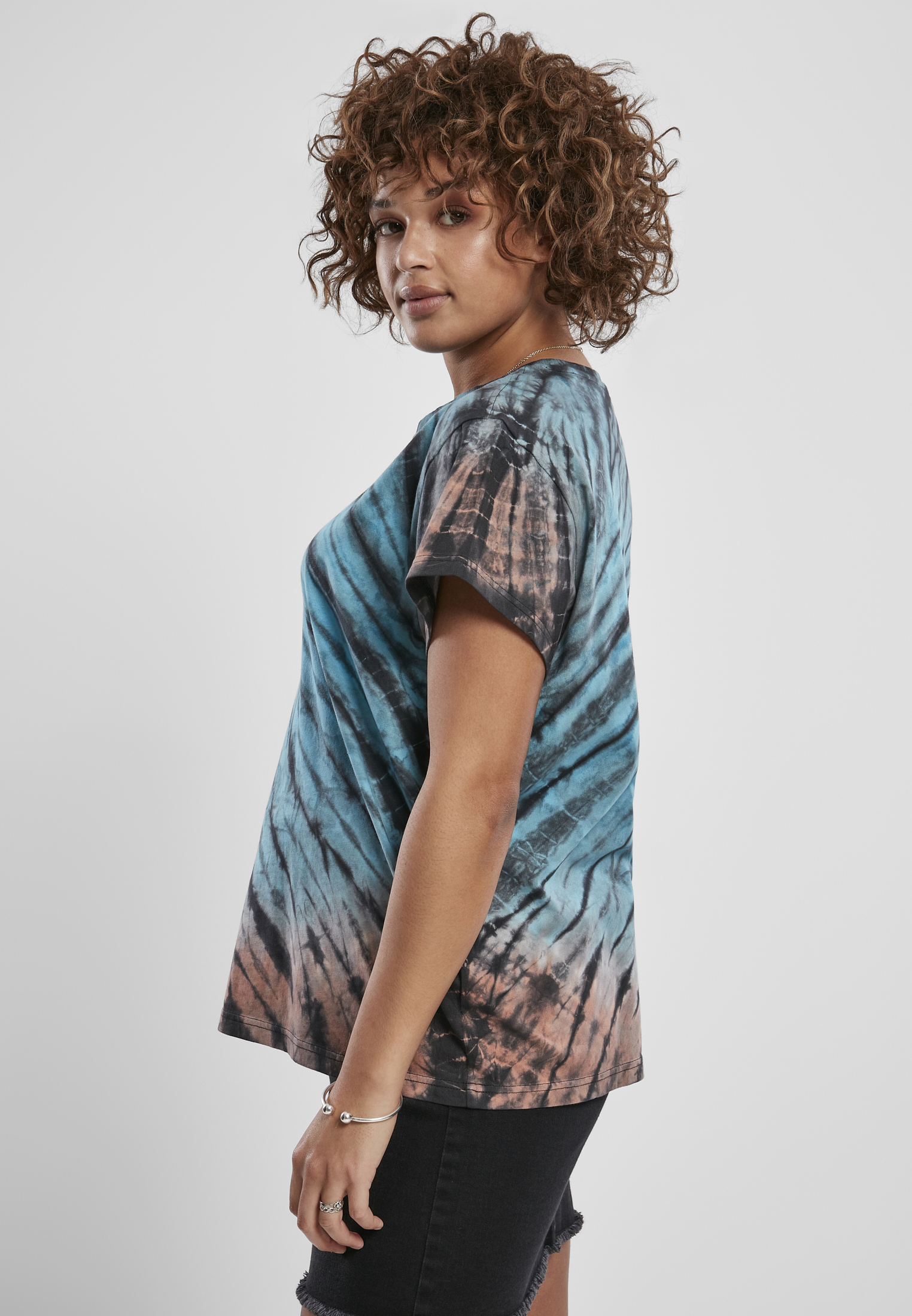 Femmes T-shirt tie-dye boyfriend noir 3XL
 - variant image 1