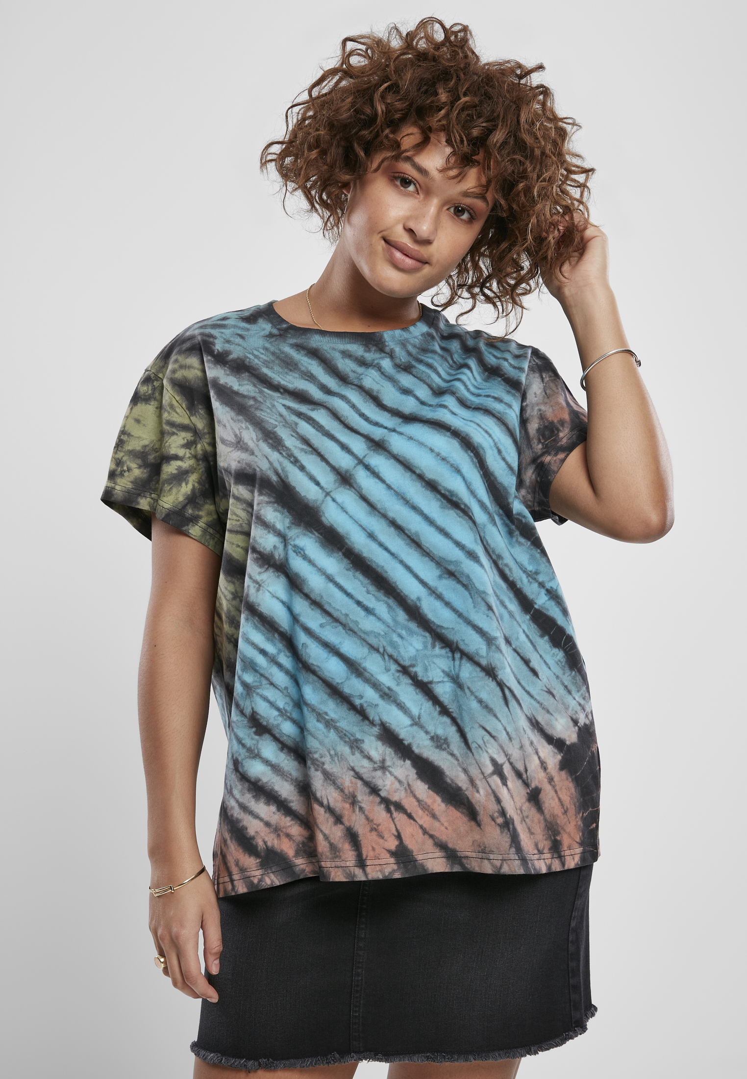 Femmes T-shirt tie-dye boyfriend noir 3XL
 - alternate variant 1