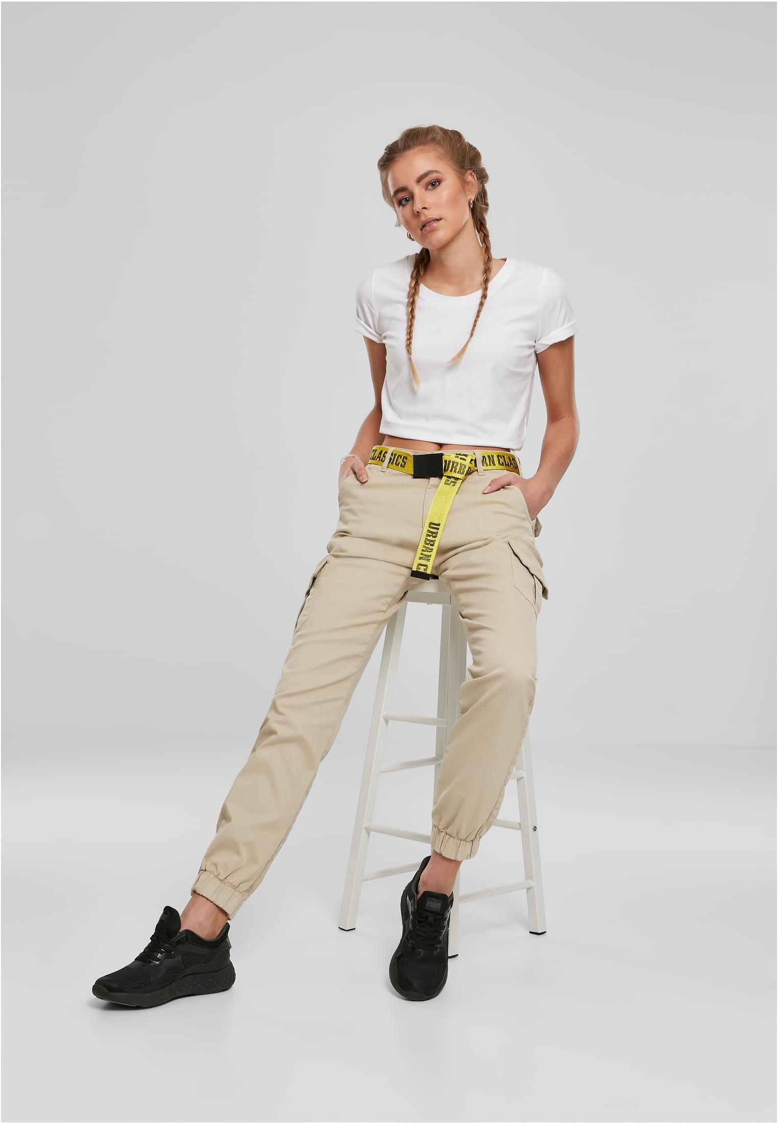 Ladies High Waist Cargo Pants concrete 26 - variant image 4
