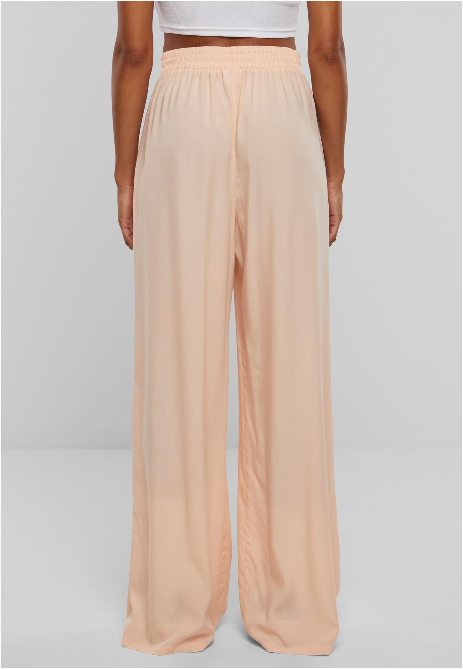 Pantalones de mujer de pierna ancha de viscosa suaves, color melocotón, talla 3XL
 - variant image 2