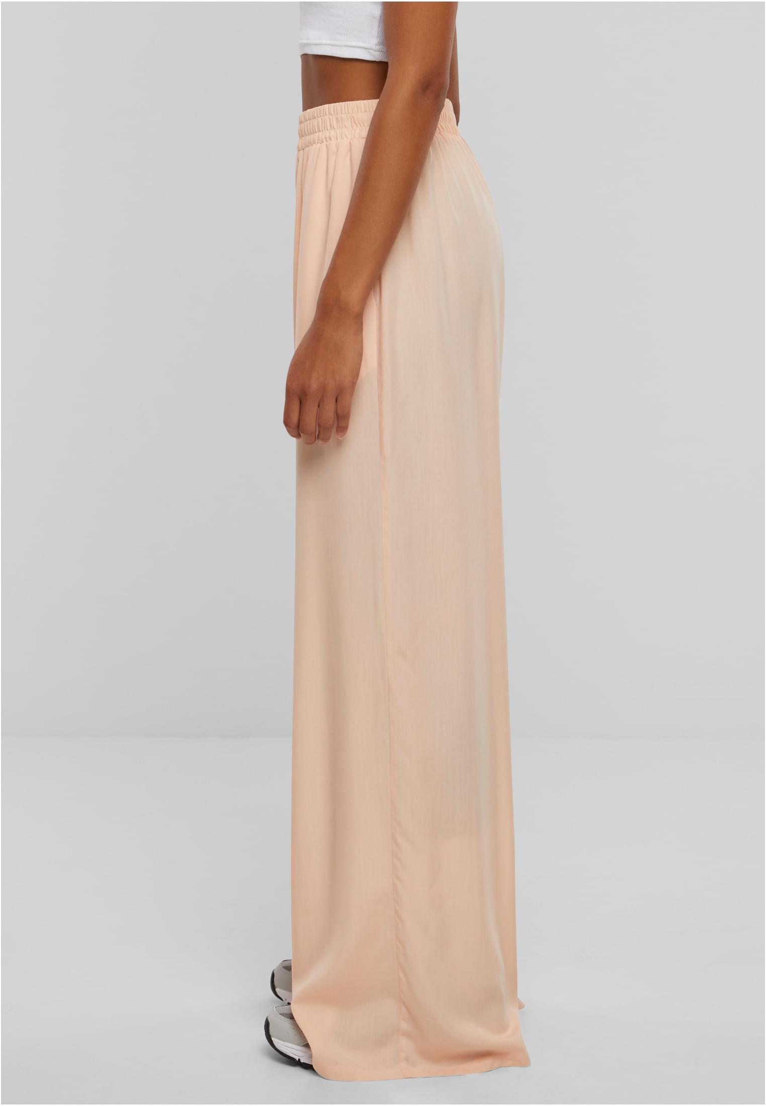 Pantalones de mujer de pierna ancha de viscosa suaves, color melocotón, talla 3XL
 - variant image 1