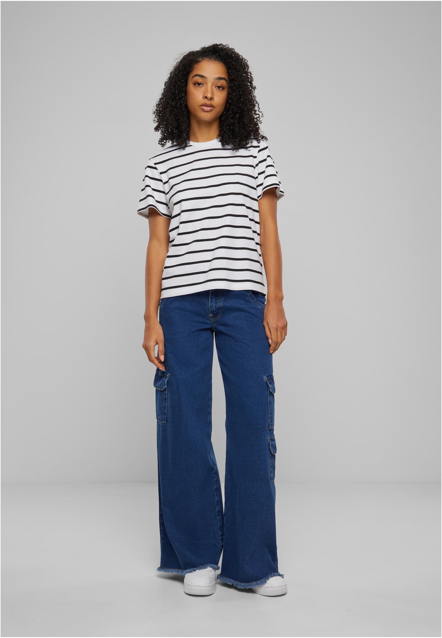 Ladies Striped Boxy Tee black/white 3XL - variant image 4
