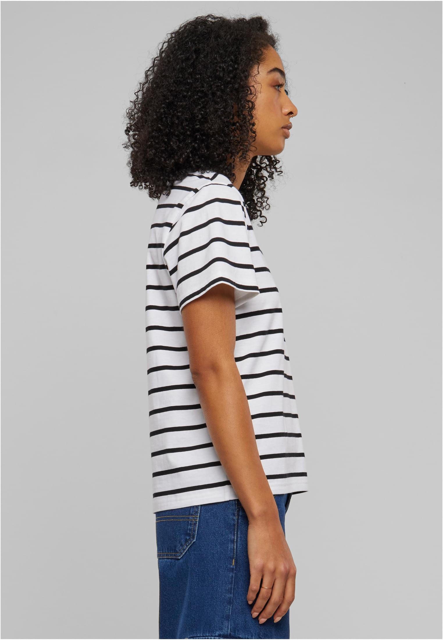 Ladies Striped Boxy Tee black/white 3XL - variant image 3