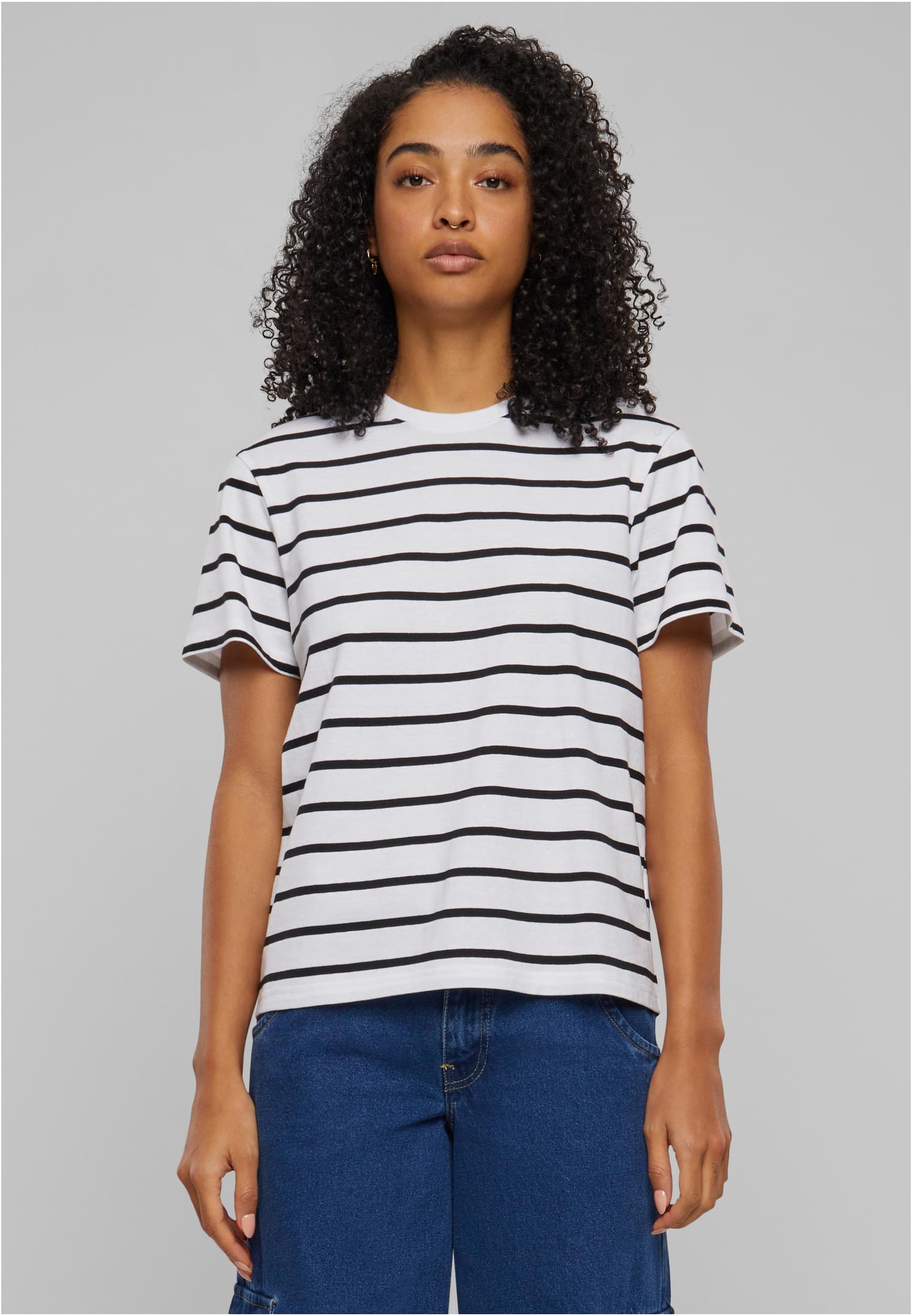 Ladies Striped Boxy Tee black/white 3XL - alternate variant 1
