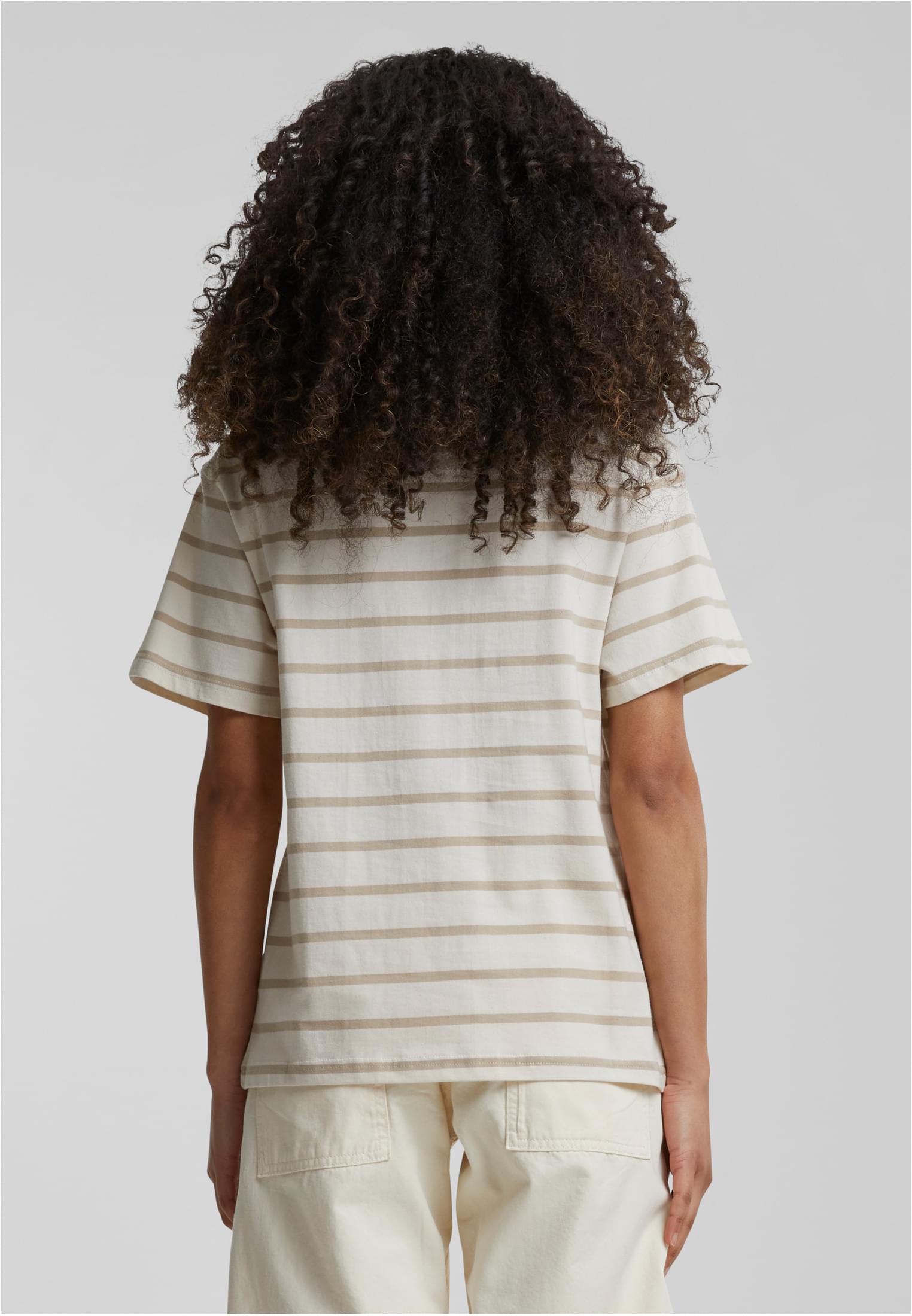 Ladies Striped Boxy Tee wetsand/sand 3XL - variant image 1