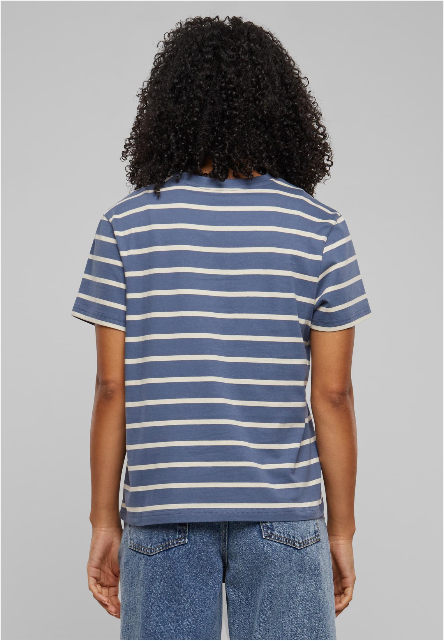 Ladies Striped Boxy Tee whitesand/vintageblue 3XL - variant image 2