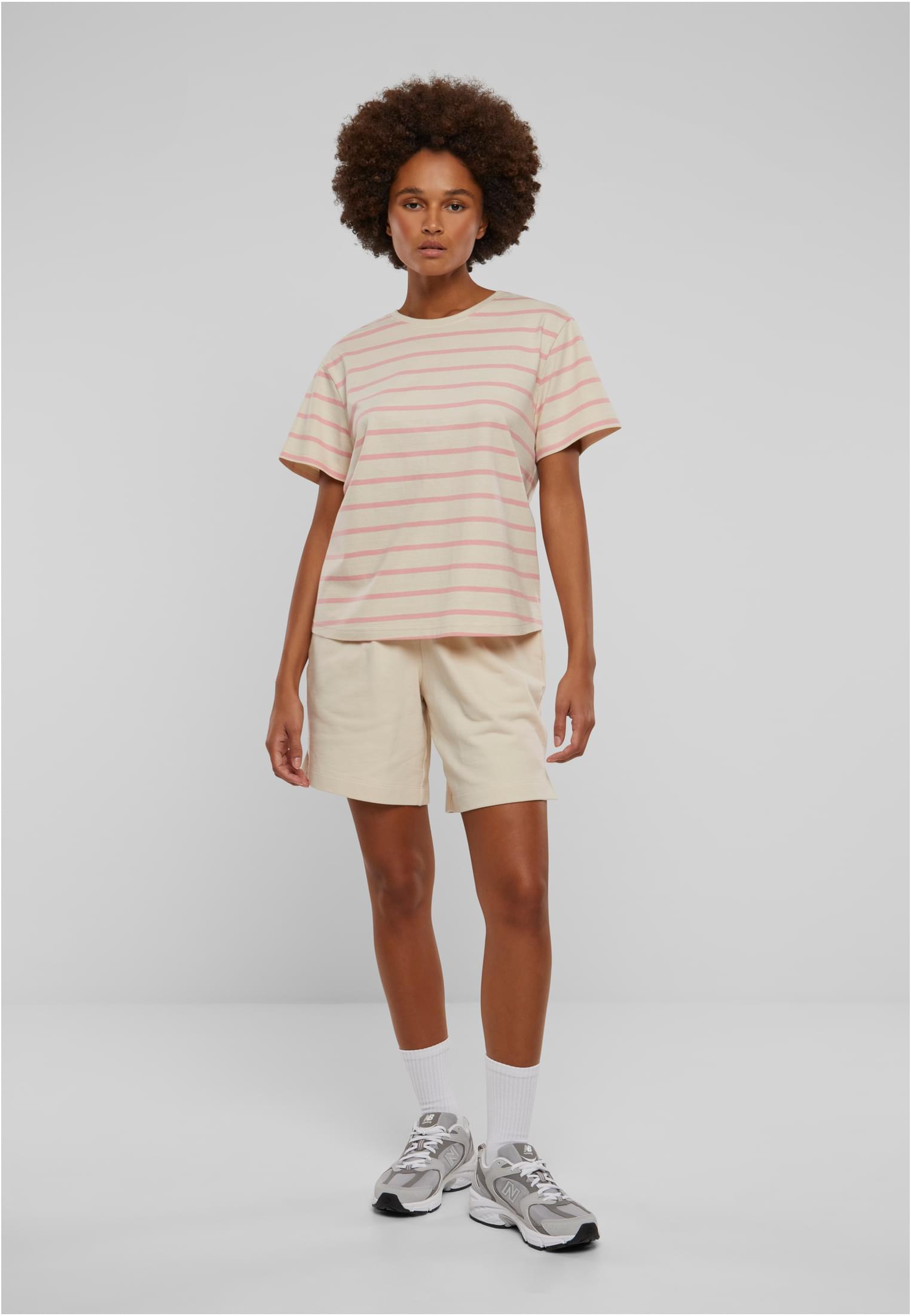 Ladies Striped Boxy Tee lemonadepink/whitesand 3XL - variant image 4