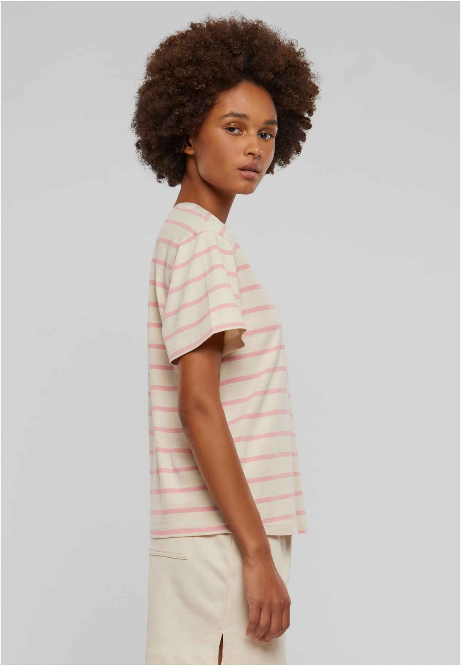 Ladies Striped Boxy Tee lemonadepink/whitesand 3XL - variant image 3