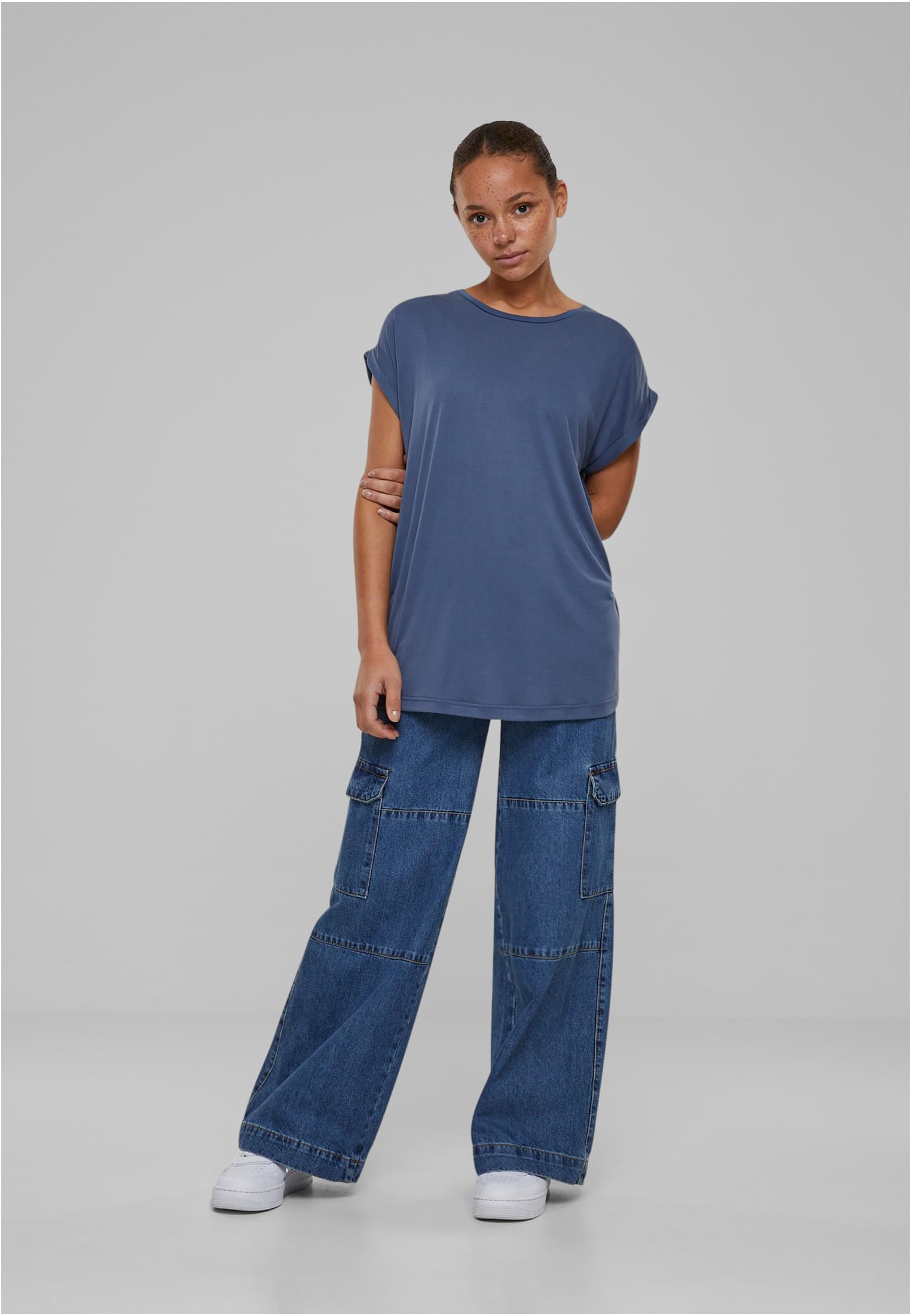 Ladies Modal Extended Shoulder Tee vintageblue 3XL - variant image 4