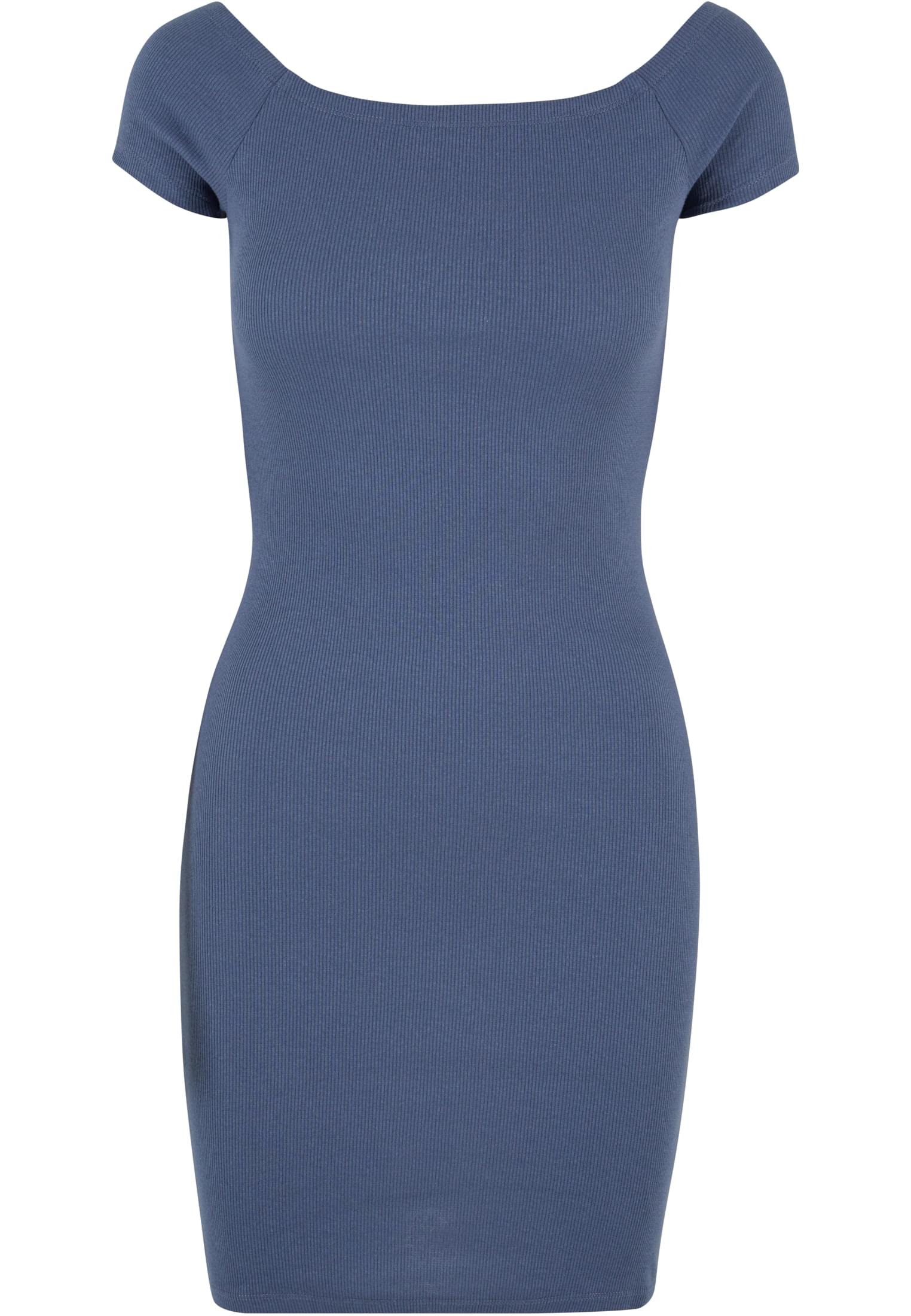 Ladies Off Shoulder Rib Dress vintageblue 3XL - variant image 5