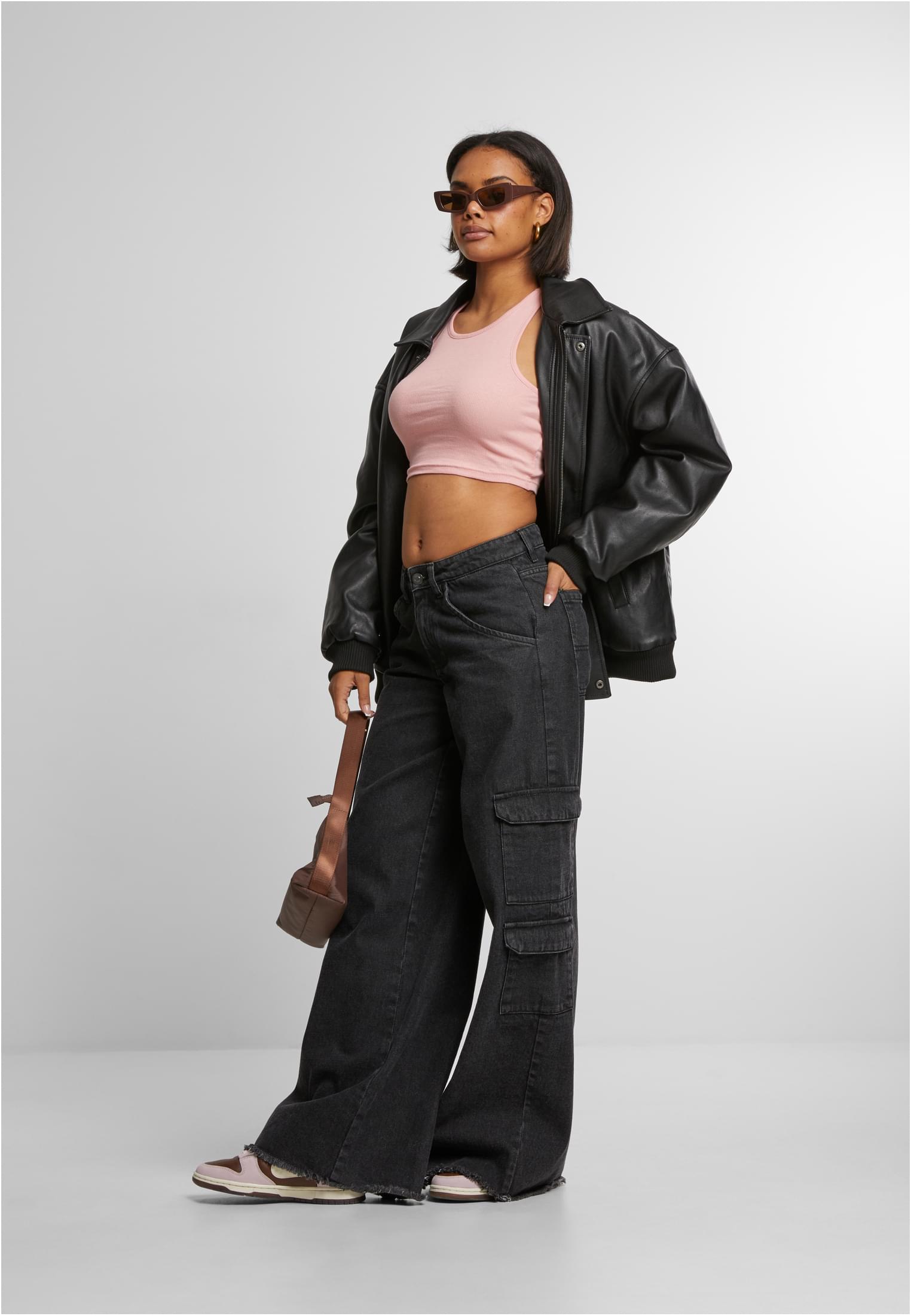 レディース  cropped ribbed top lemonadepink 3XL
 - variant image 4