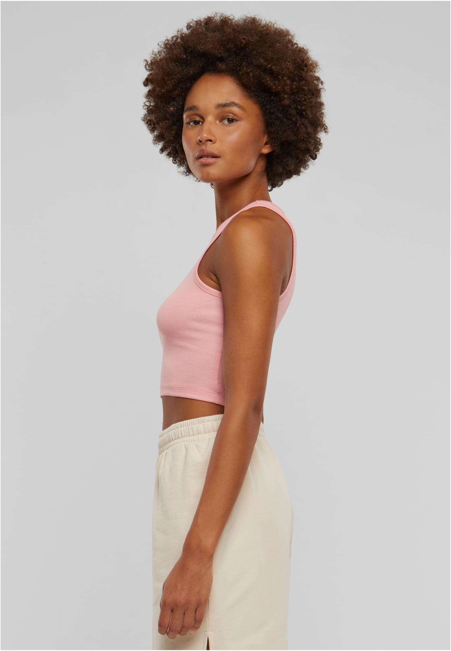 レディース  cropped ribbed top lemonadepink 3XL
 - variant image 1