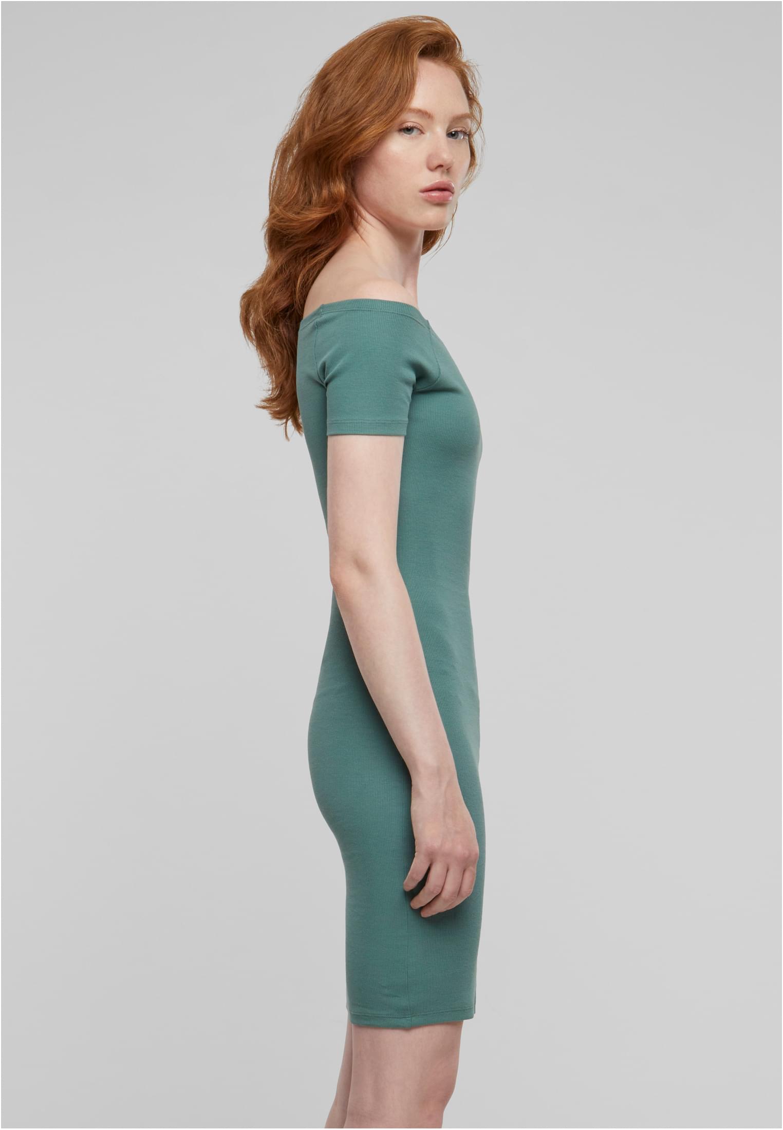 Ladies Off Shoulder Rib Dress paleleaf 3XL - variant image 3