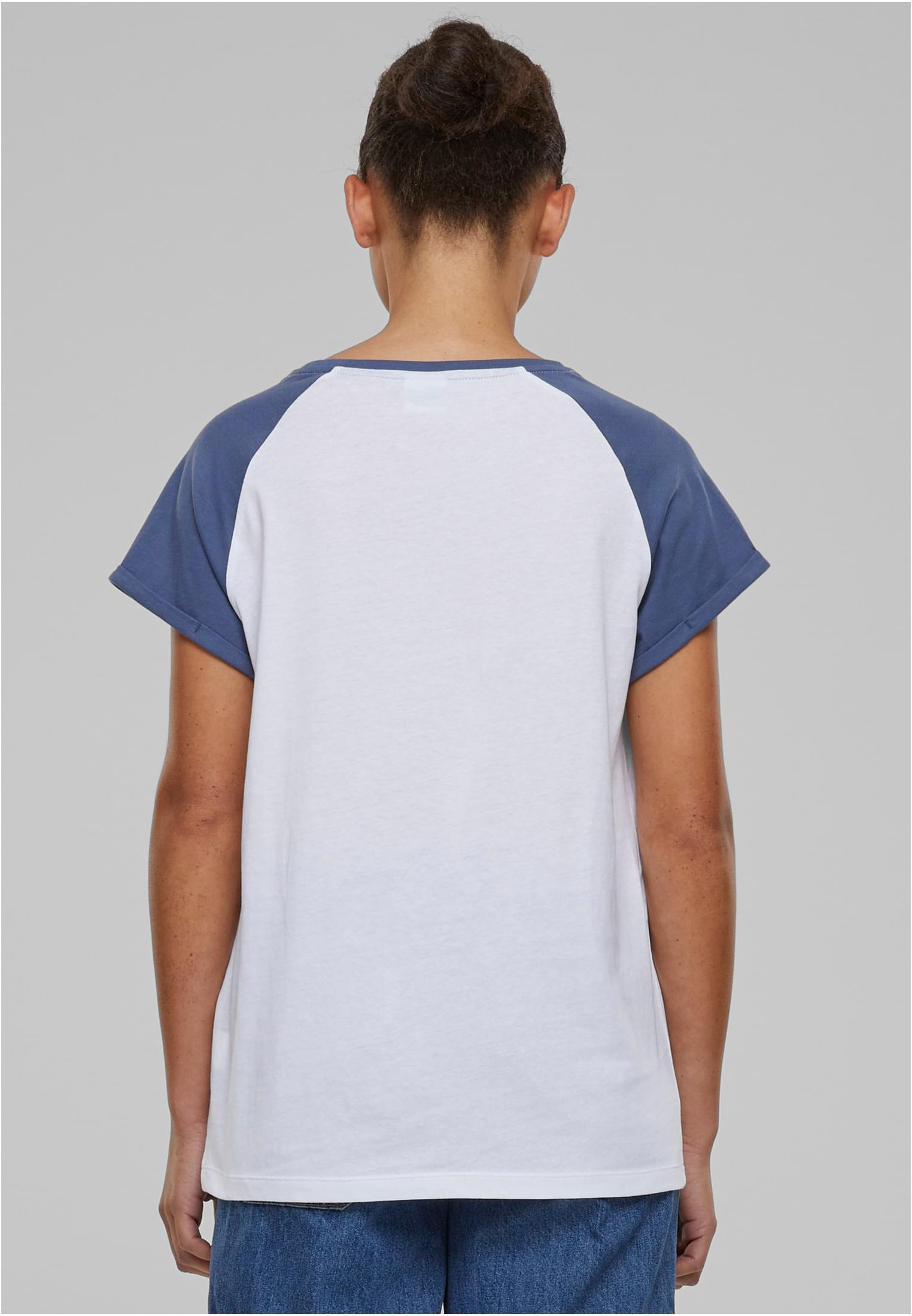 T-shirt contrastées femmes Raglan blanc/bleu vintage 3XL
 - variant image 2