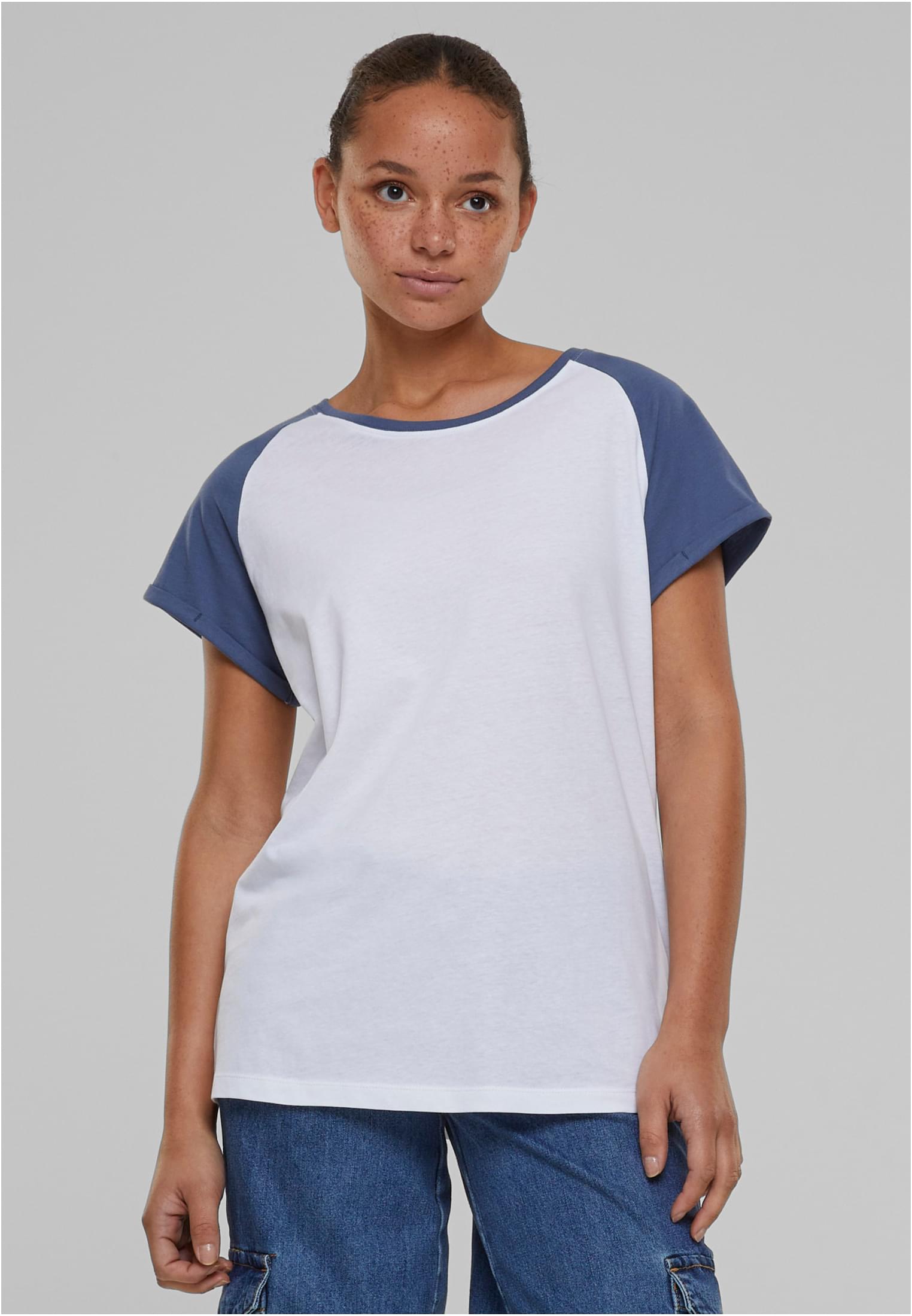 T-shirt contrastées femmes Raglan blanc/bleu vintage 3XL
 - alternate variant 14
