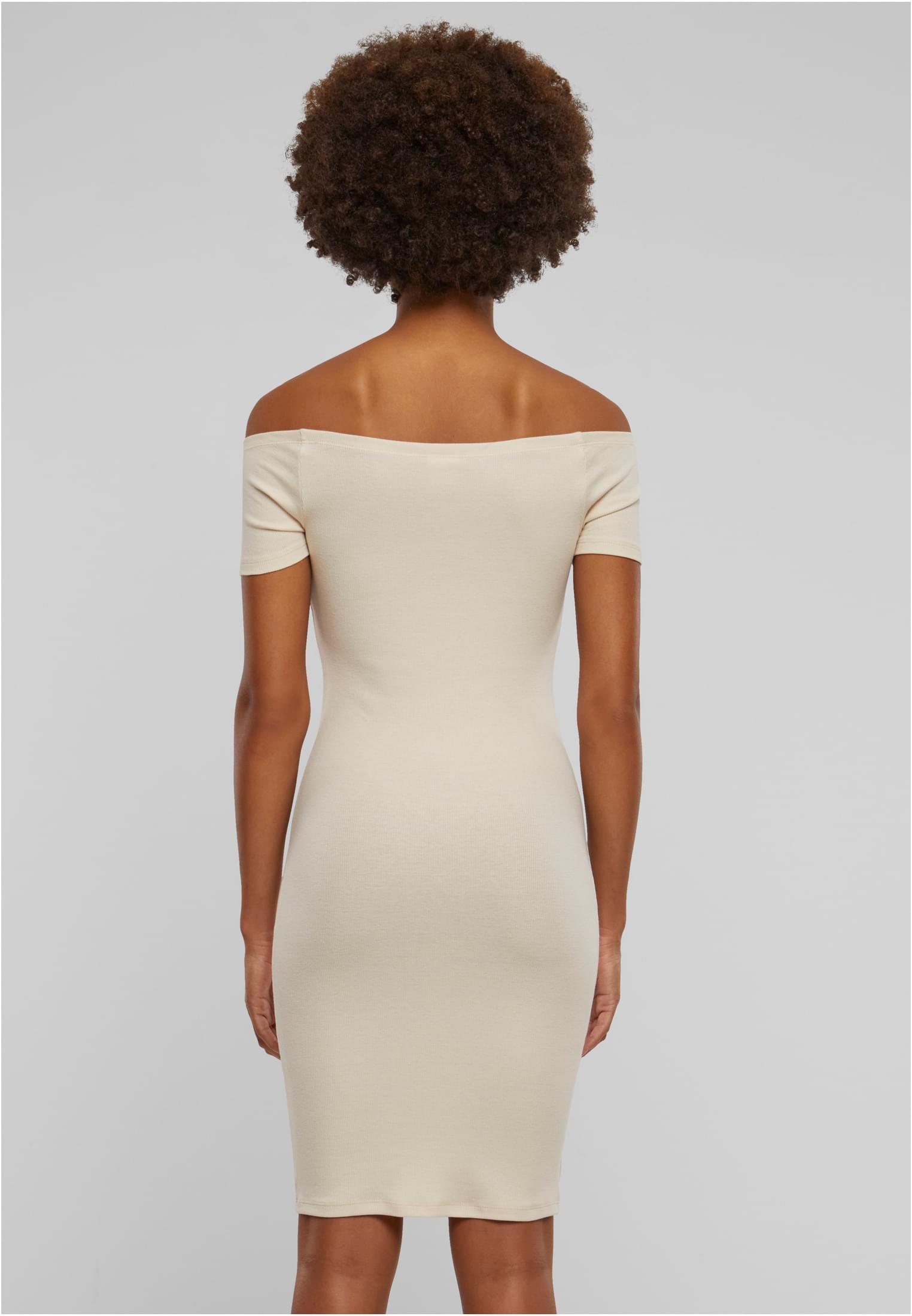Ladies Off Shoulder Rib Dress whitesand 3XL - variant image 2