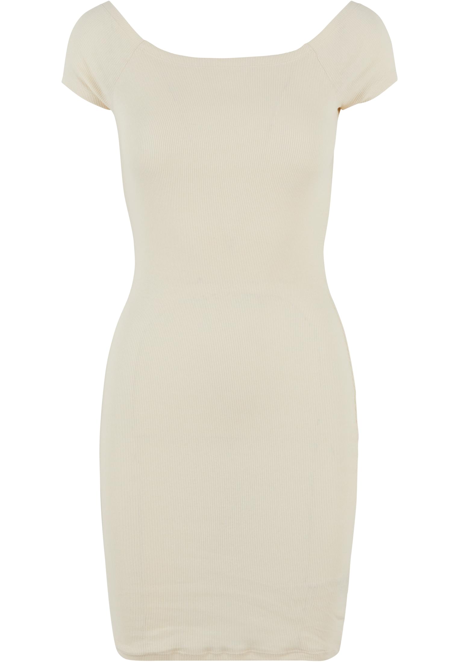 Ladies Off Shoulder Rib Dress whitesand 3XL - variant image 5