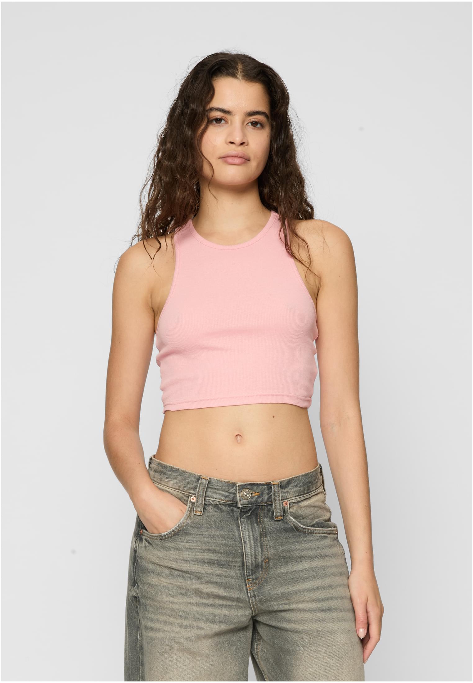 女性短袖  ribbed 上衣 2 套 柠檬粉 + 白色 3XL
 - variant image 1