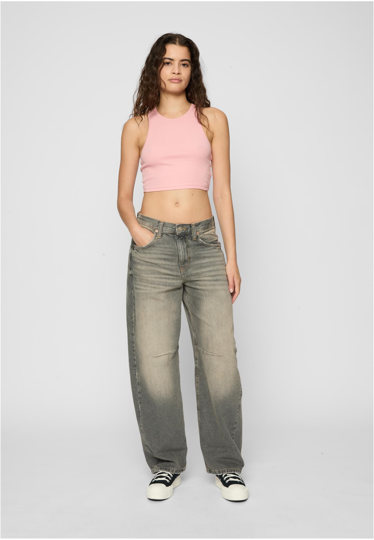 女性短袖  ribbed 上衣 2 套 柠檬粉 + 白色 3XL
 - variant image 3